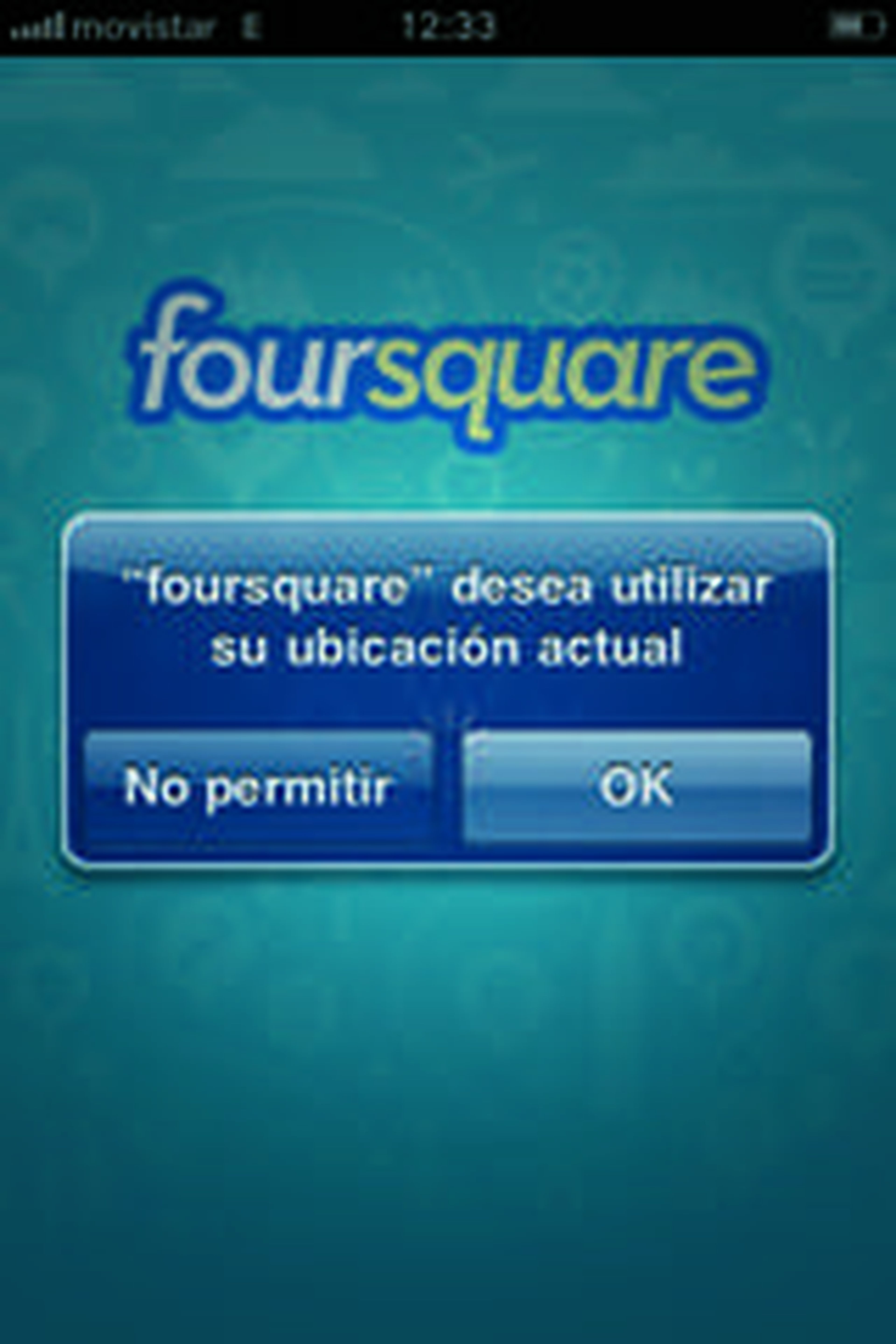 Interfaz de inicio de Foursquare