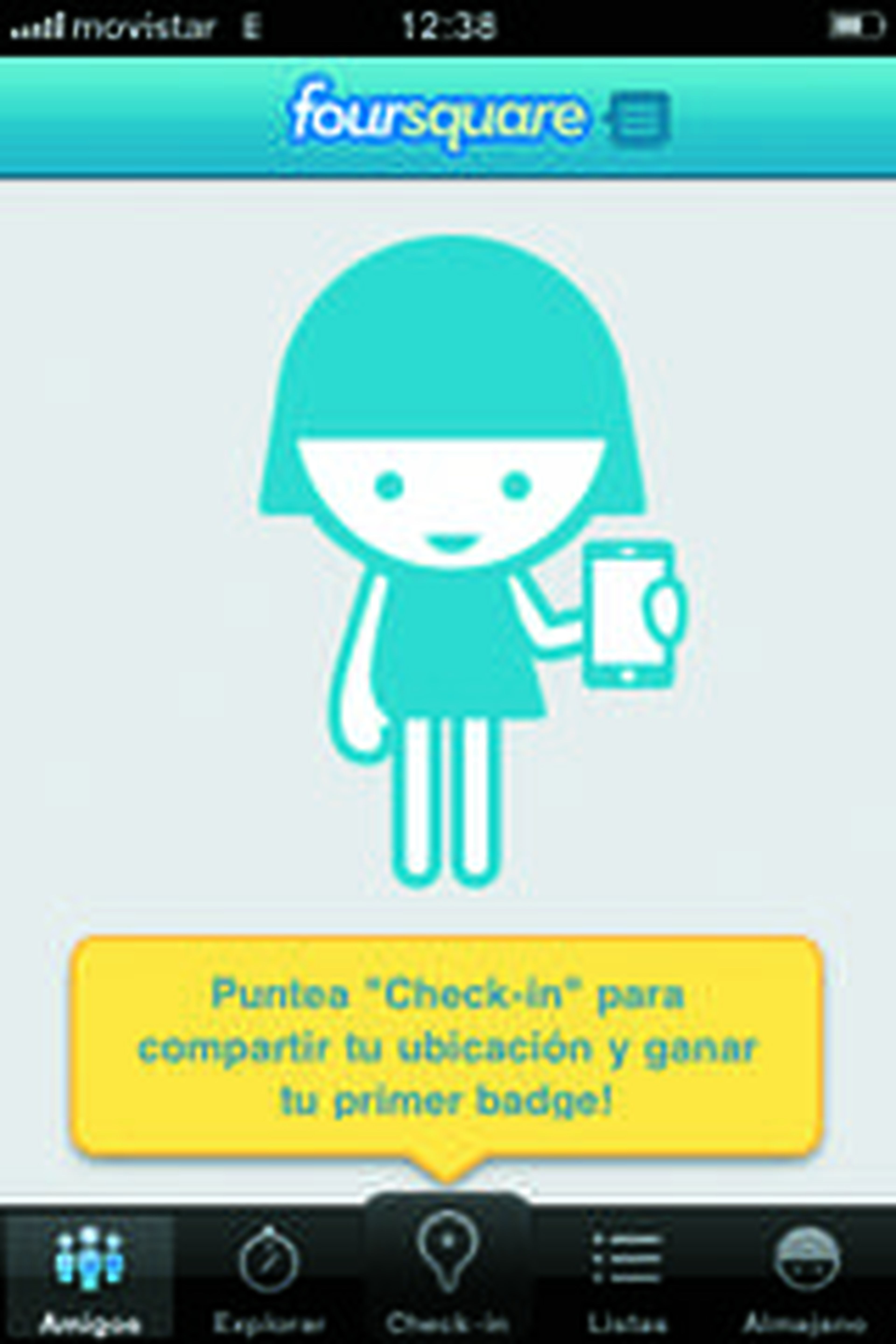 Pantalla de inicio Foursquare