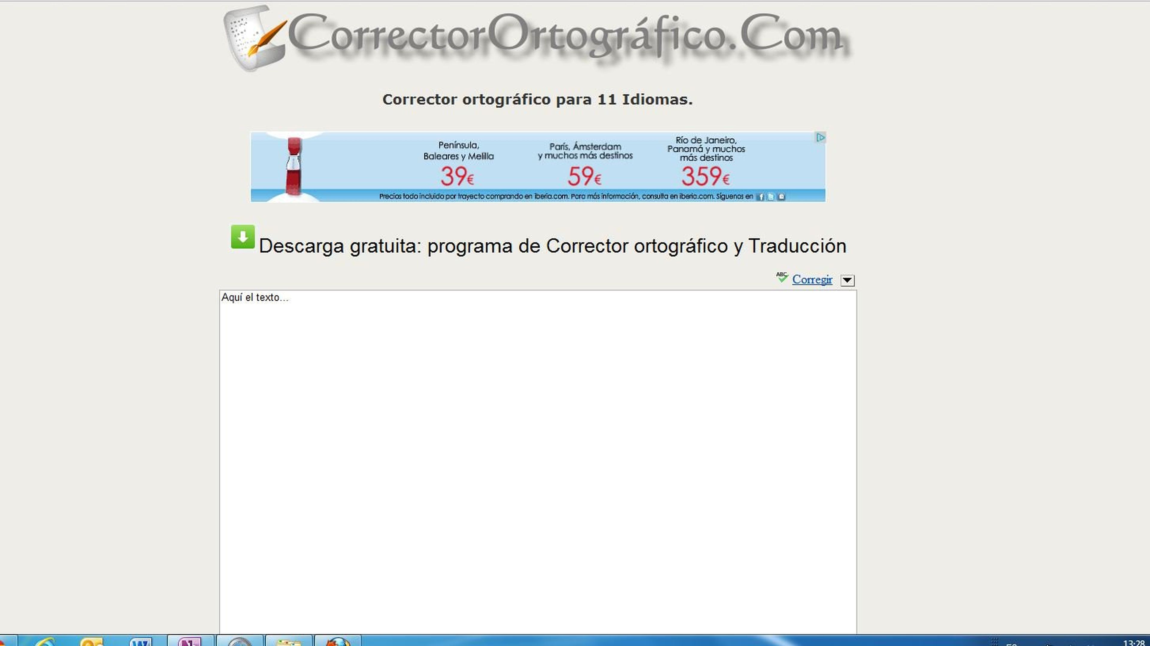 Interfaz Web Corrector Online
