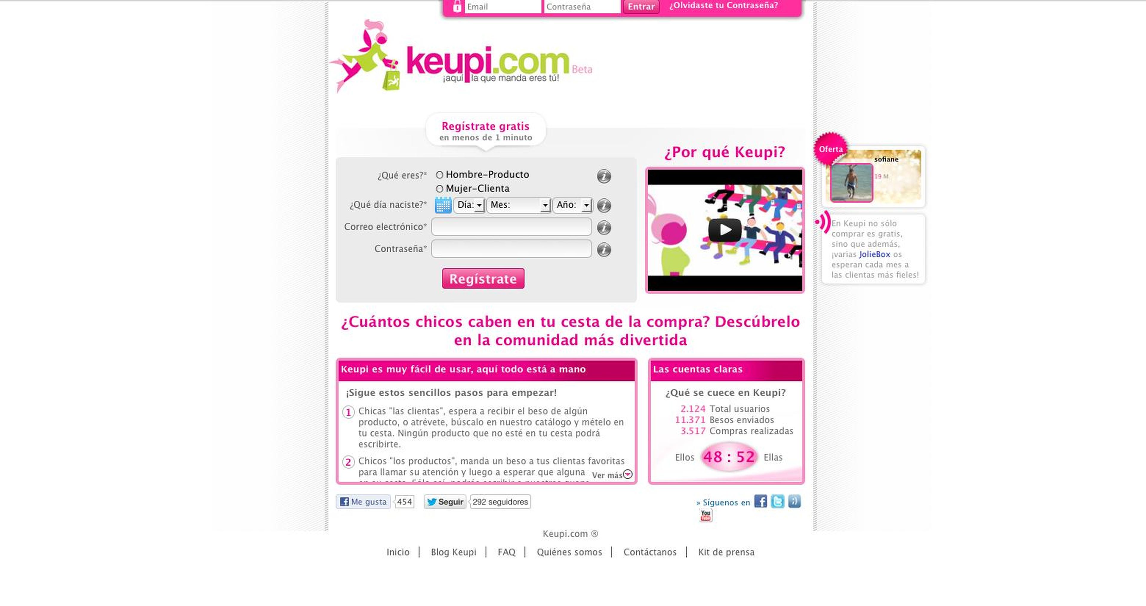 Imagen de página principal de keupi.com