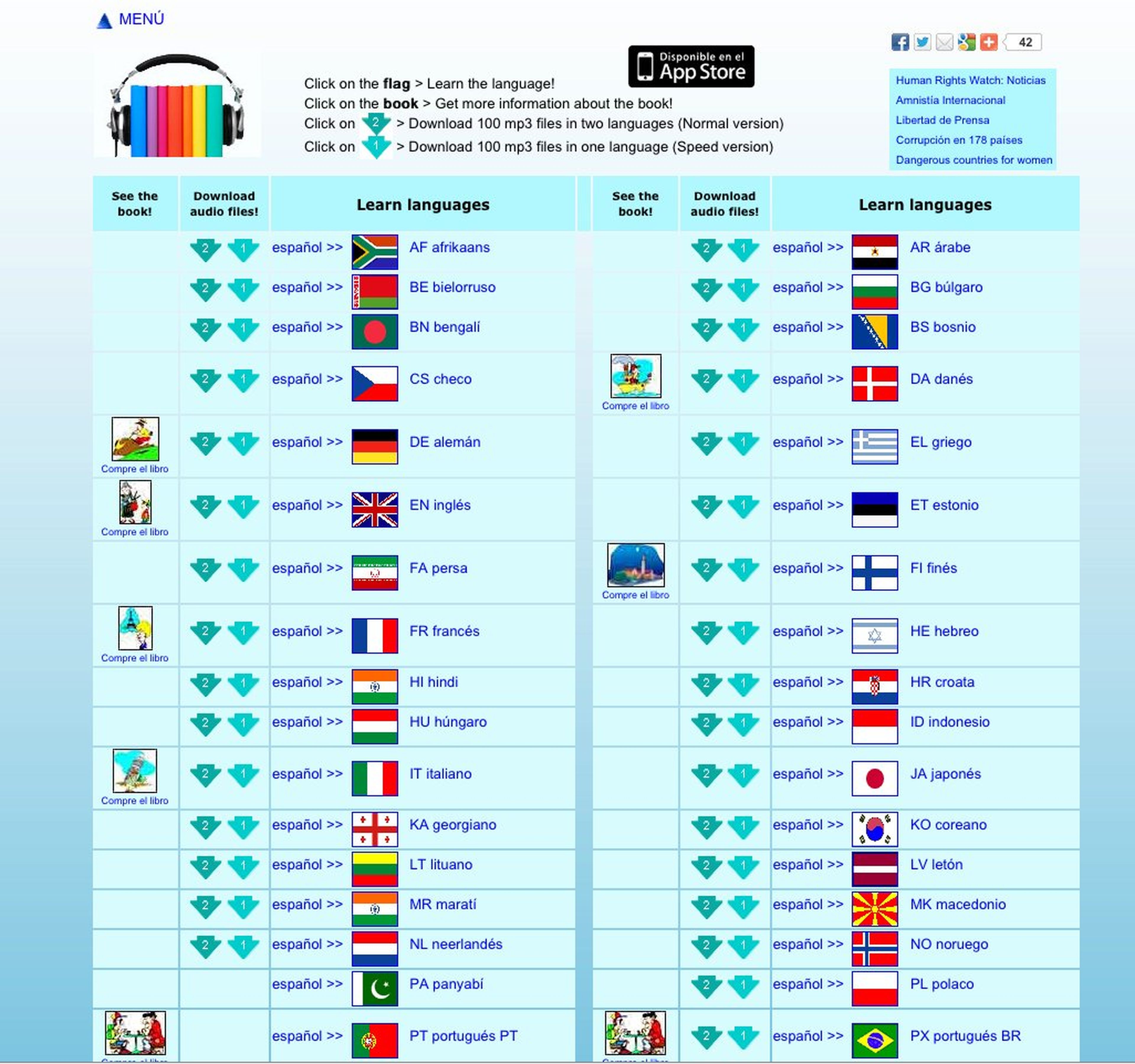 imagen interfaz 50 idiomas 50 lenguages