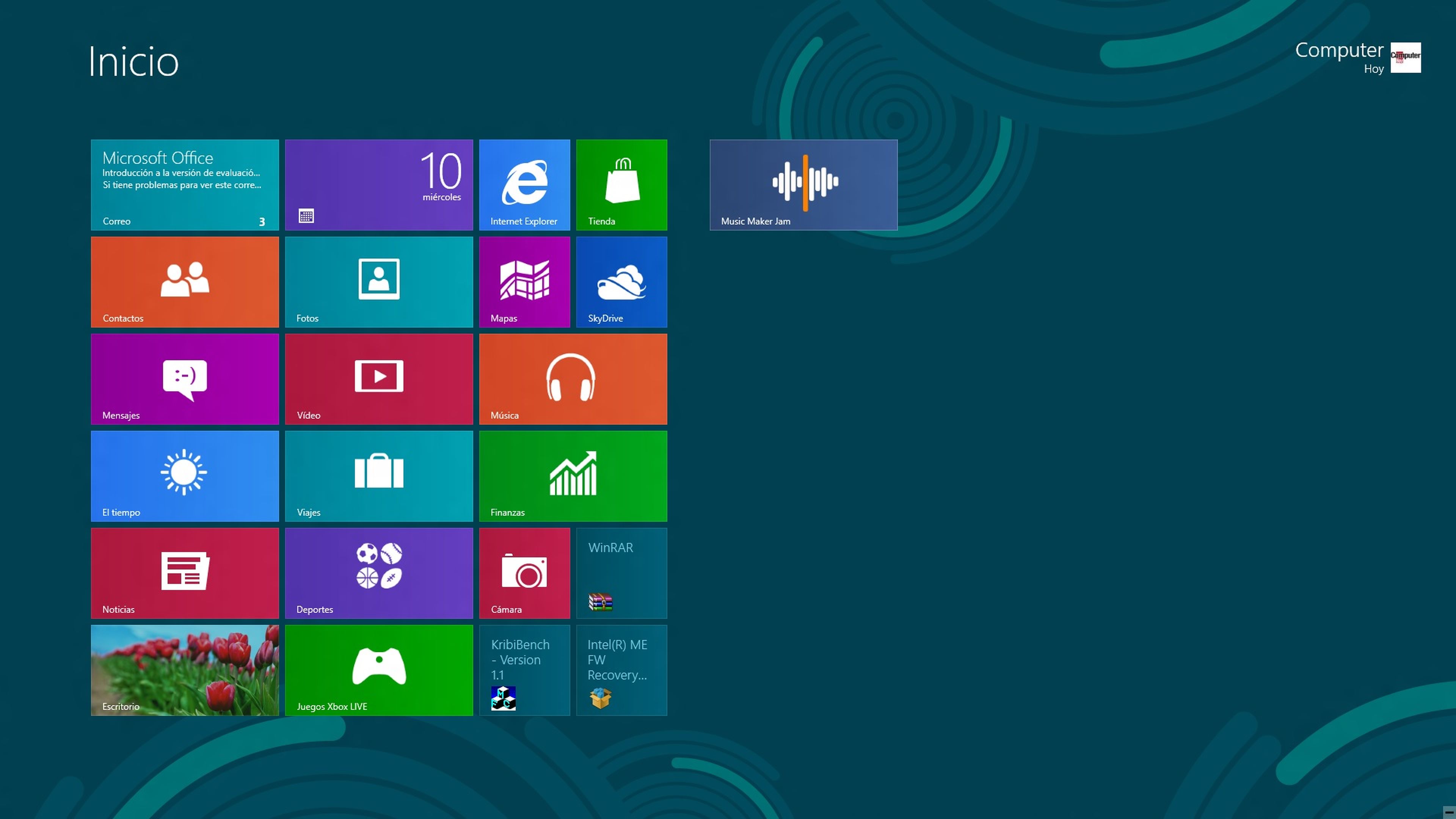 Windows 8 start interface