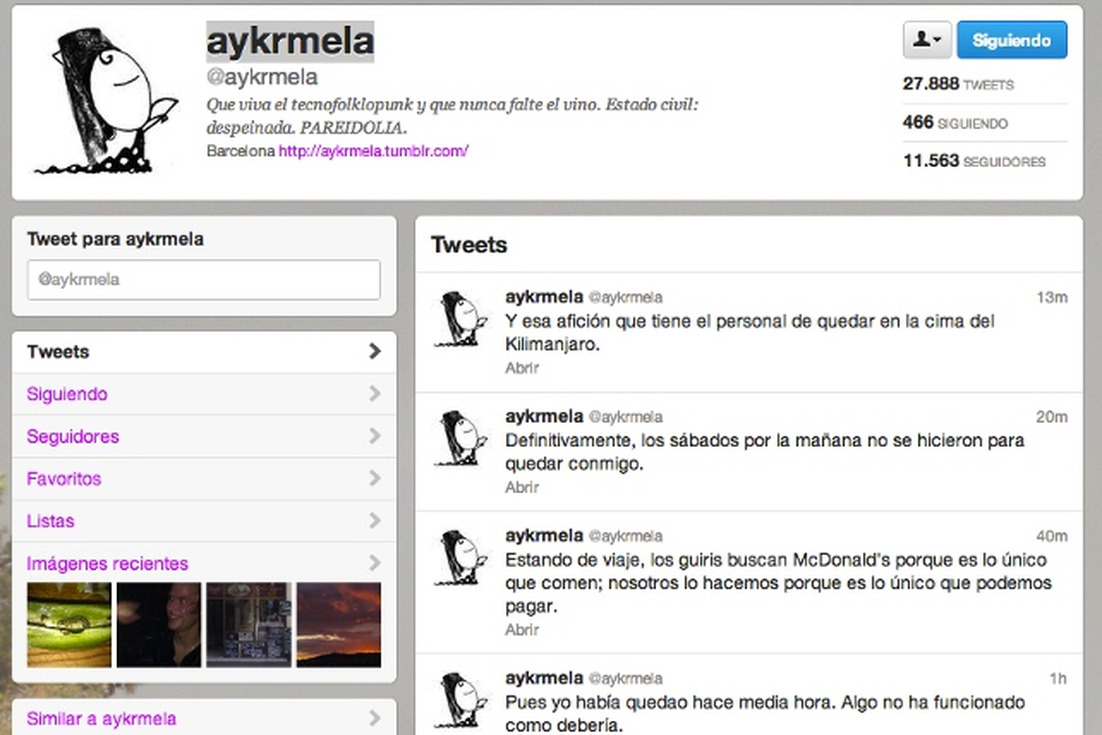 Aykrmela en Twitter