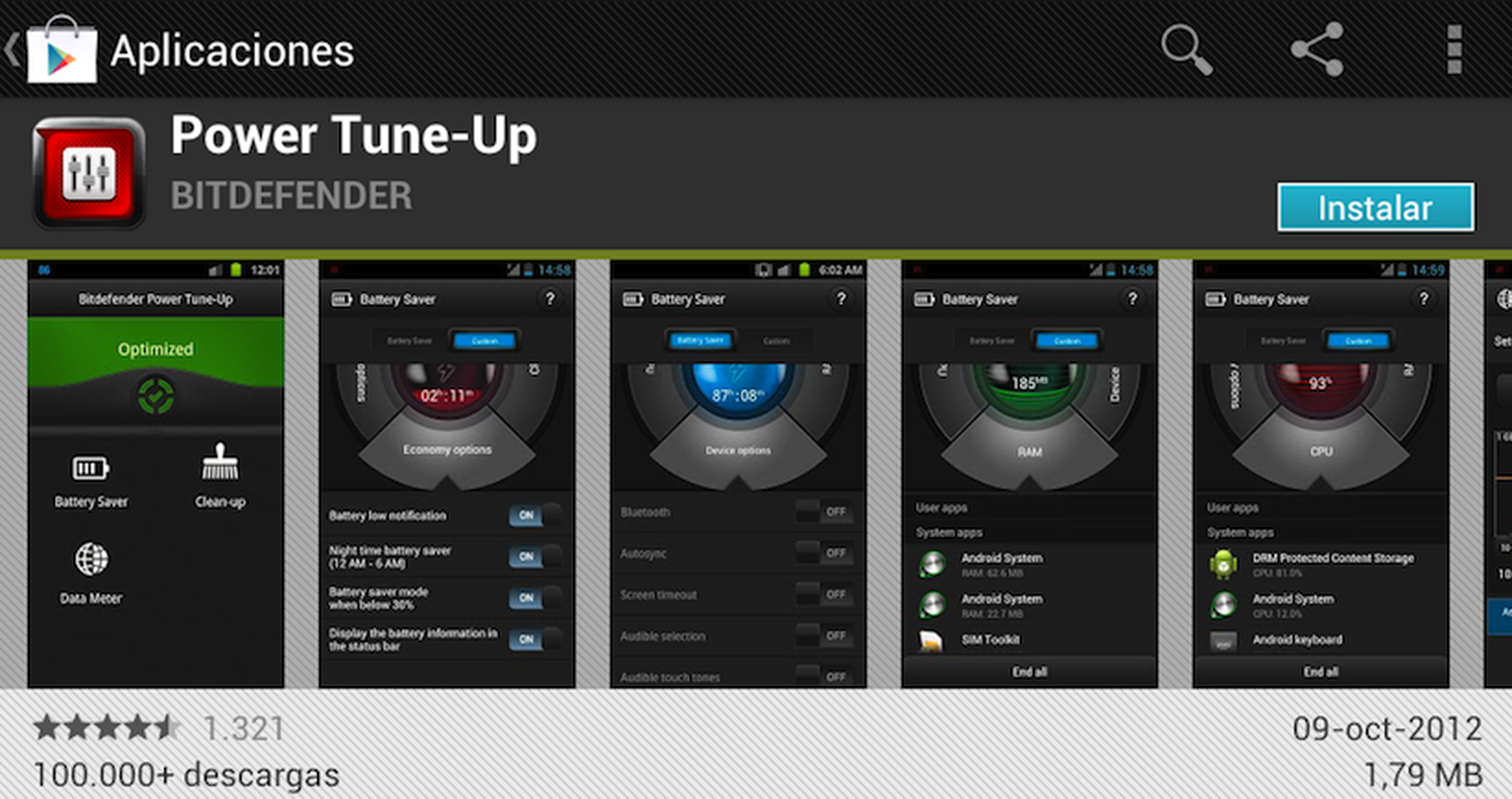 Power Tune-Up es gratuita y está en la tienda Google Play
