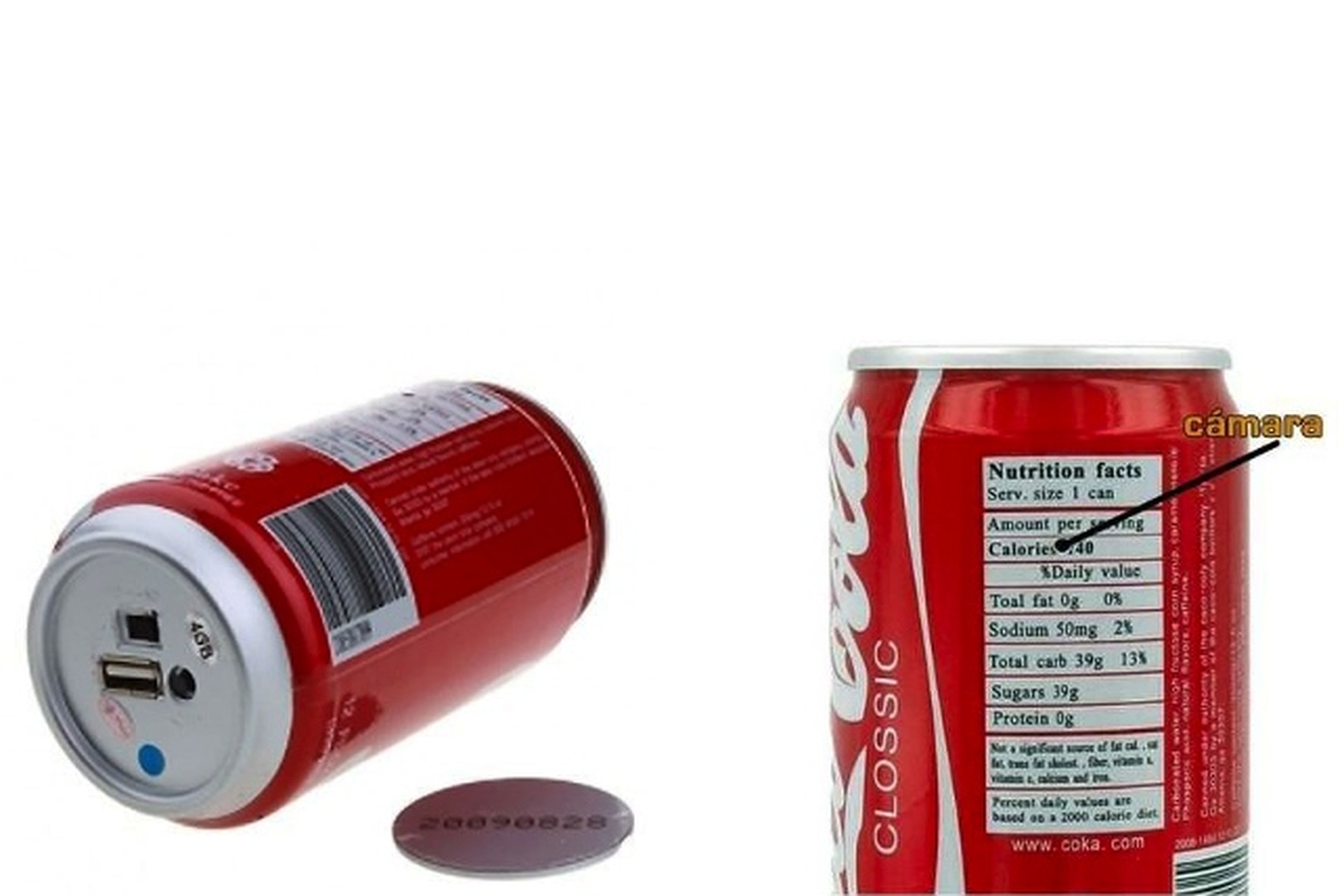 Cámara espía en lata de Coca Cola