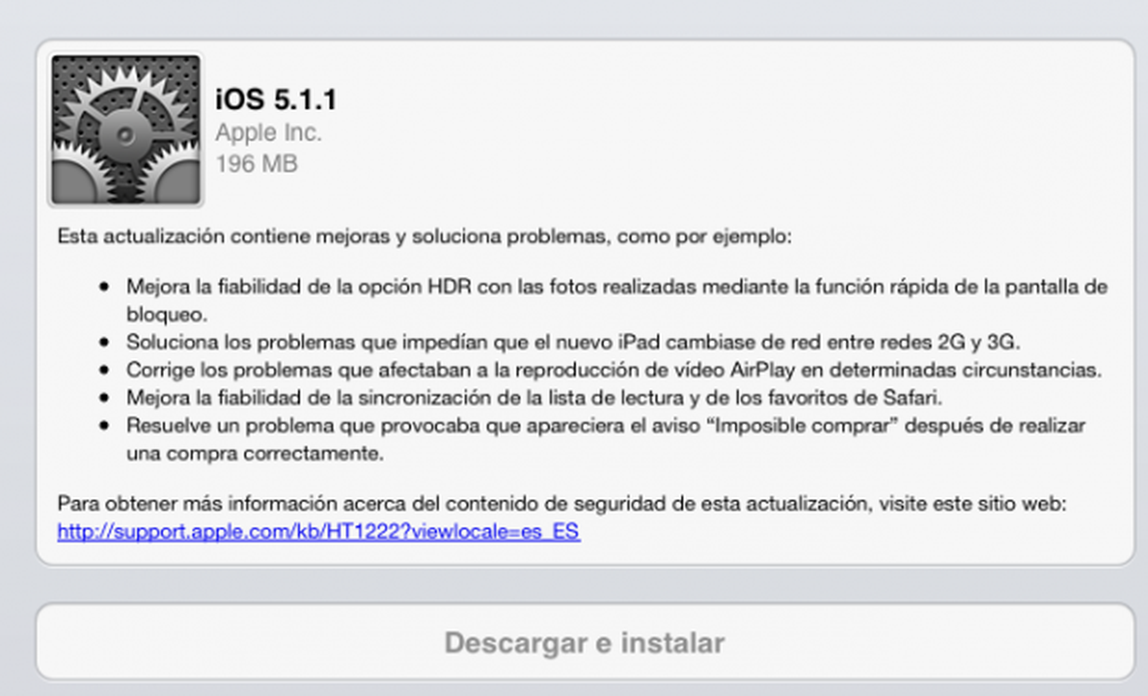 Actualización de software para iOS