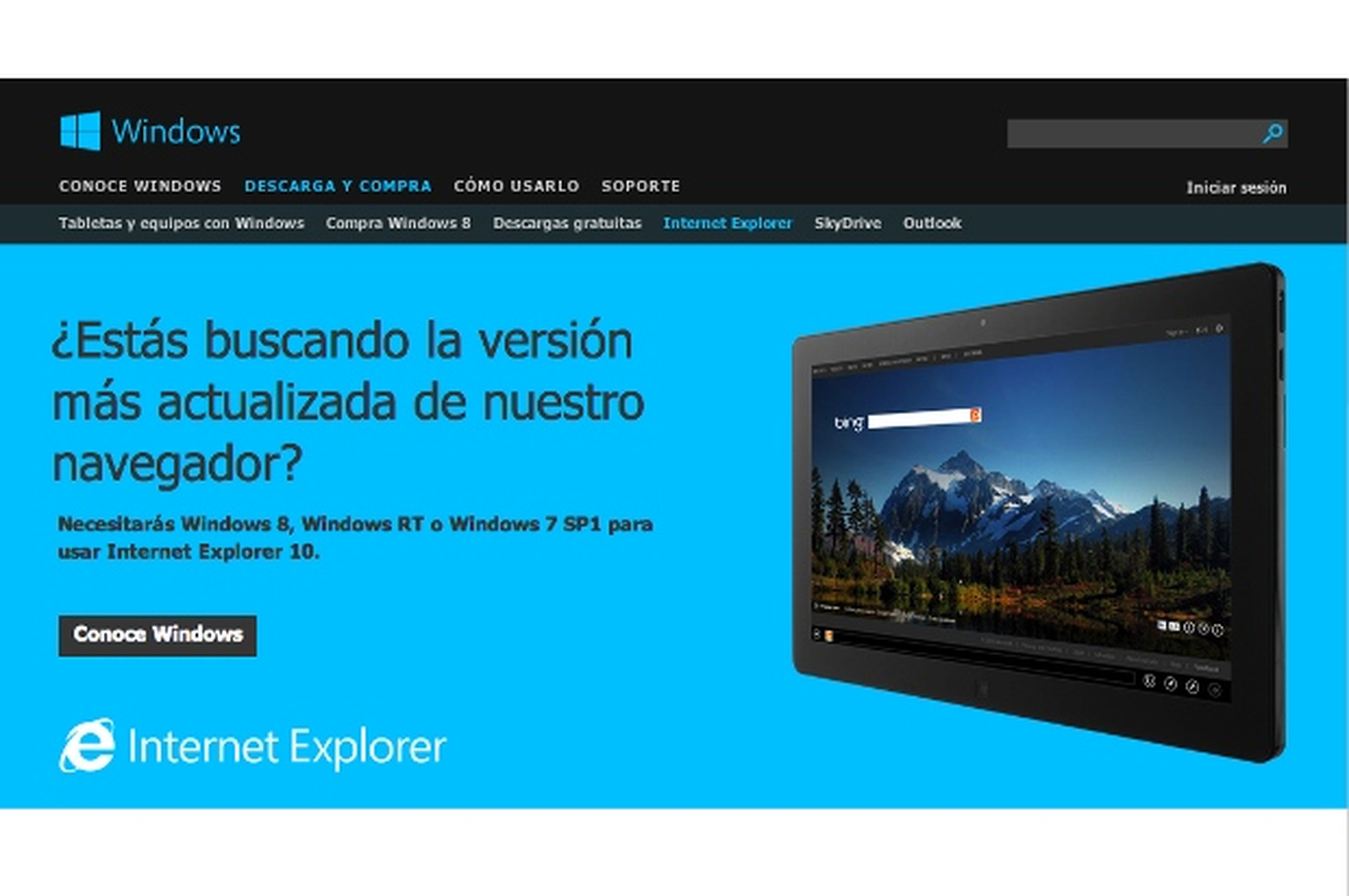 Preview de Internet Explorer 10 para Windows 7