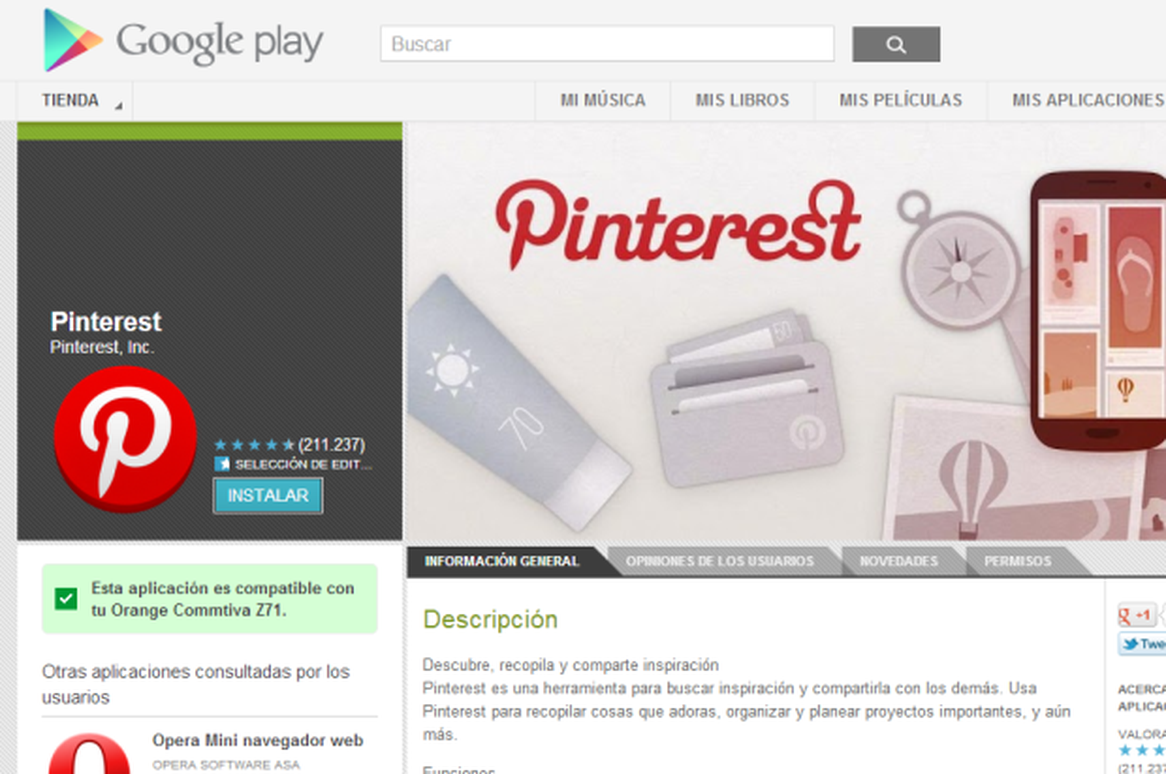 App Pinterest Android