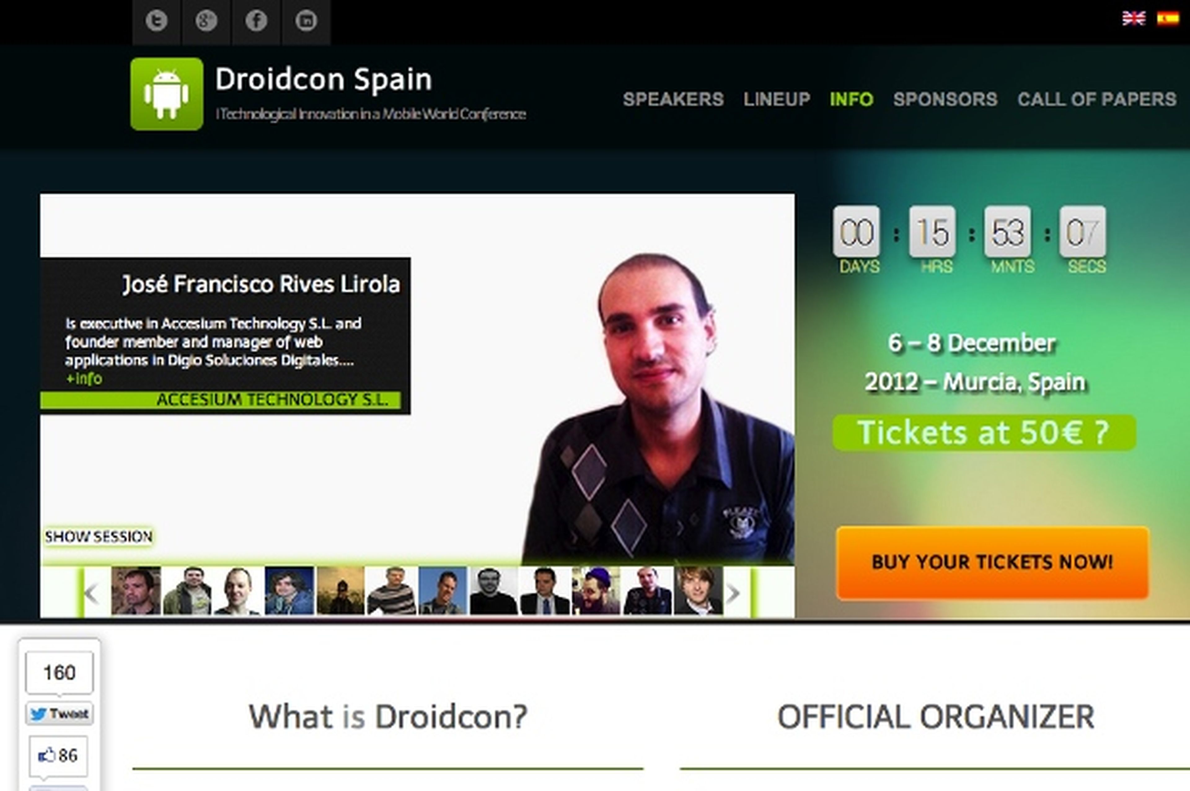 Página web de Droidcon 2012 Murcia
