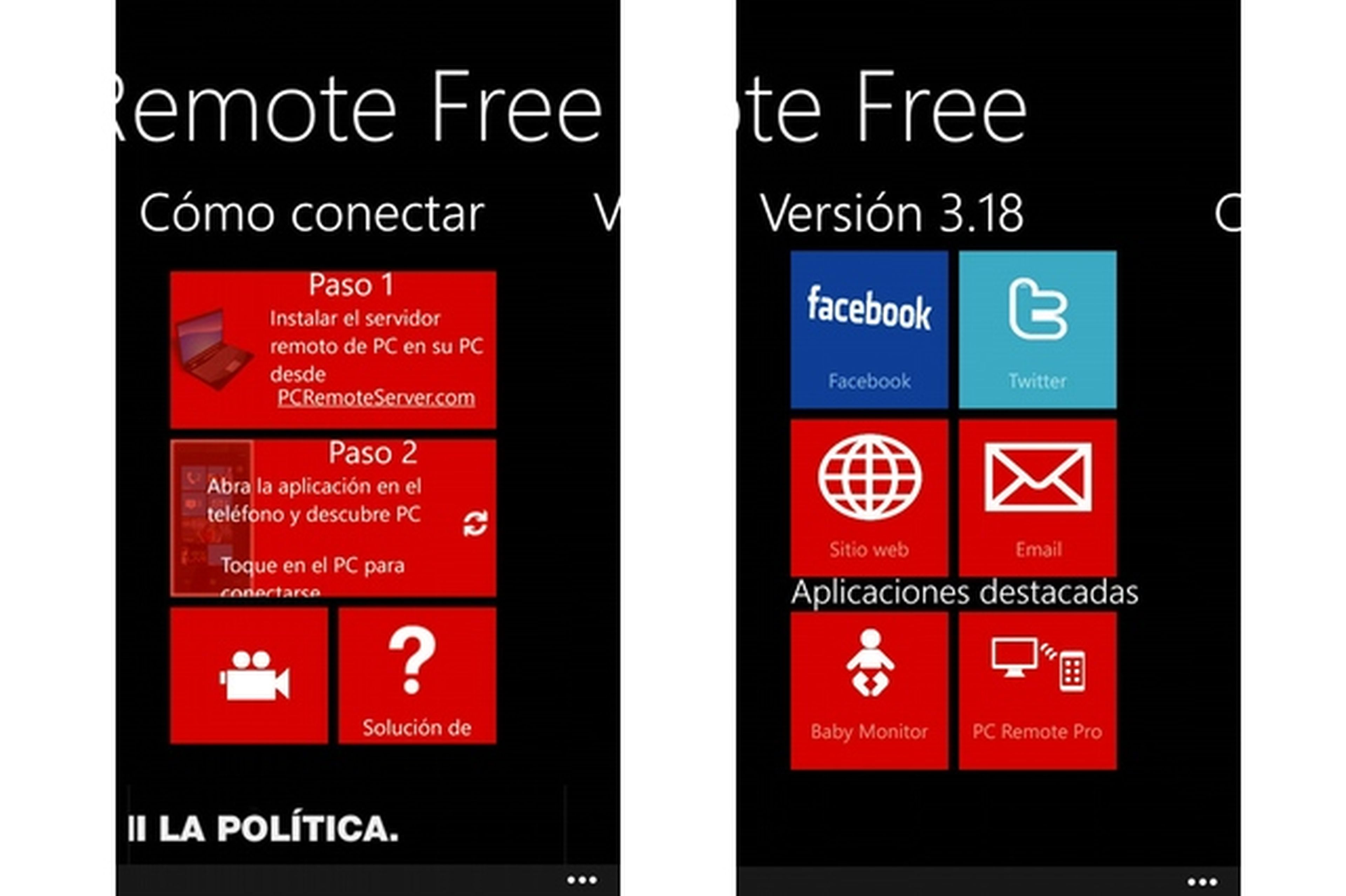 App PC Remote para Windows Phone 8