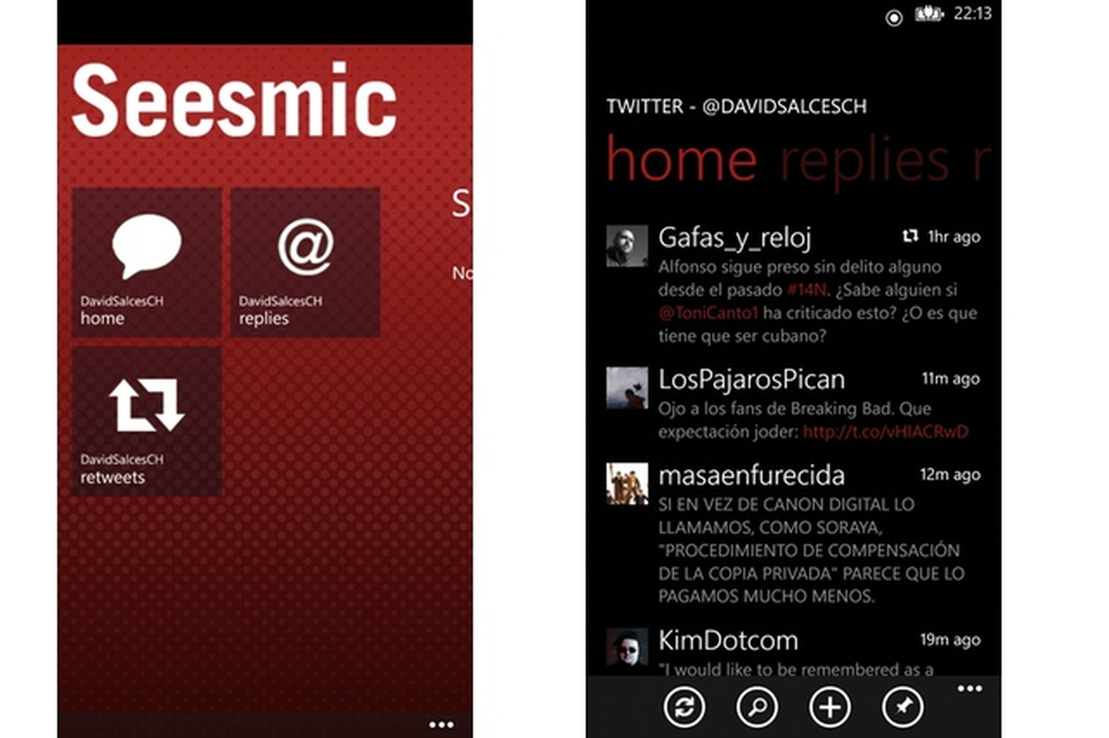 App Seesmic para Windows Phone 8