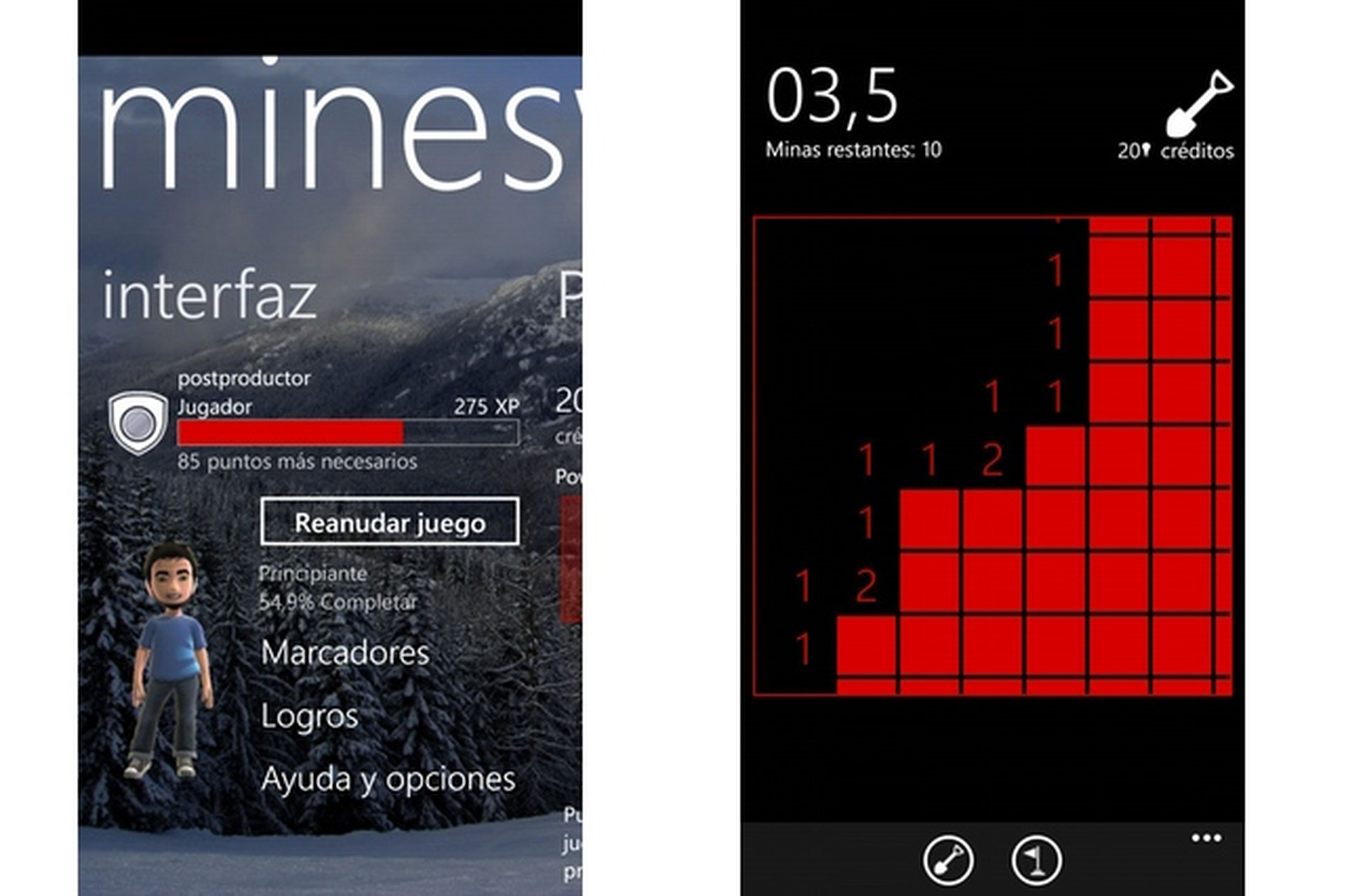 App Buscaminas para Windows Phone 8