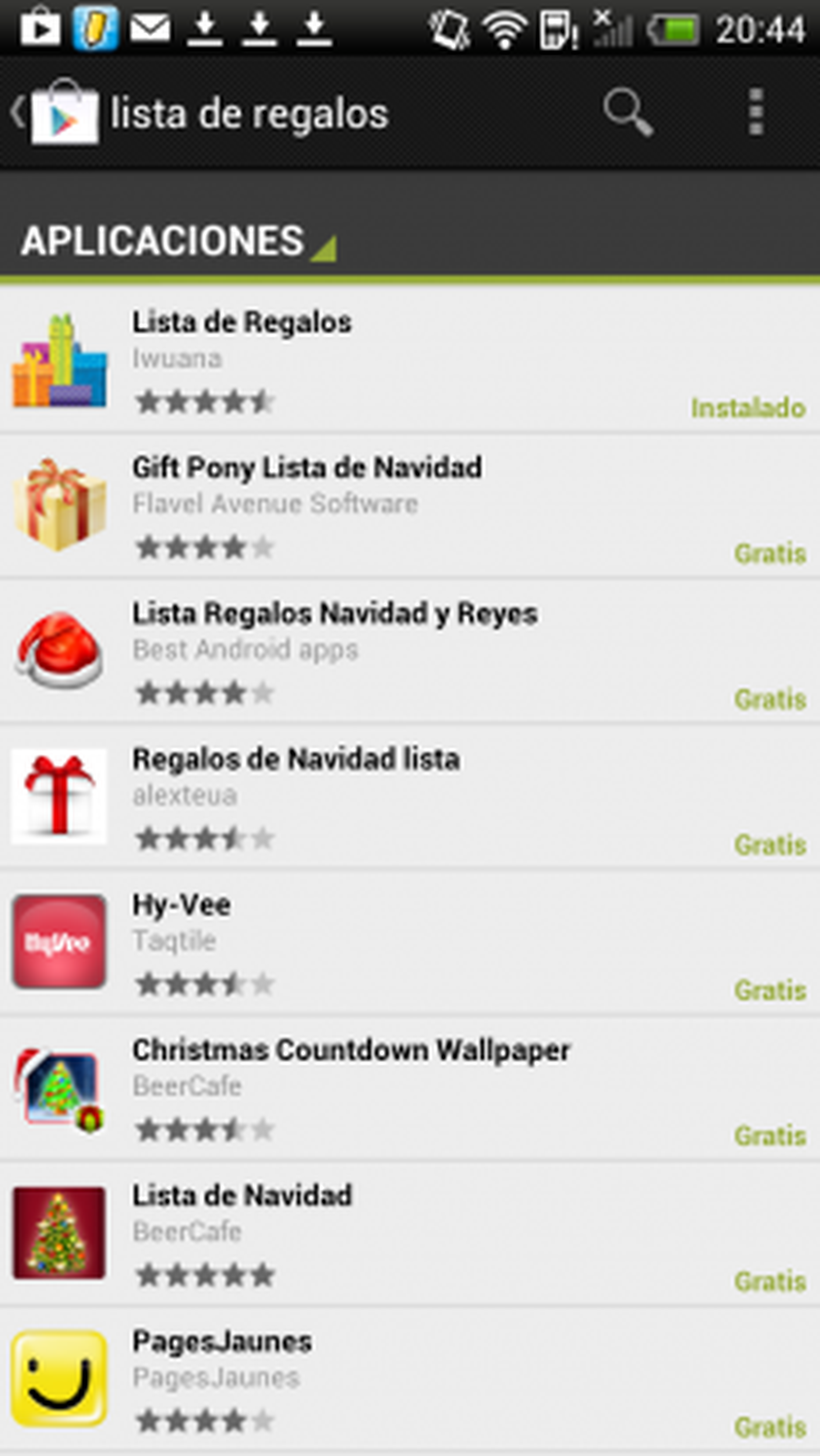 Instalar app lista de regalos