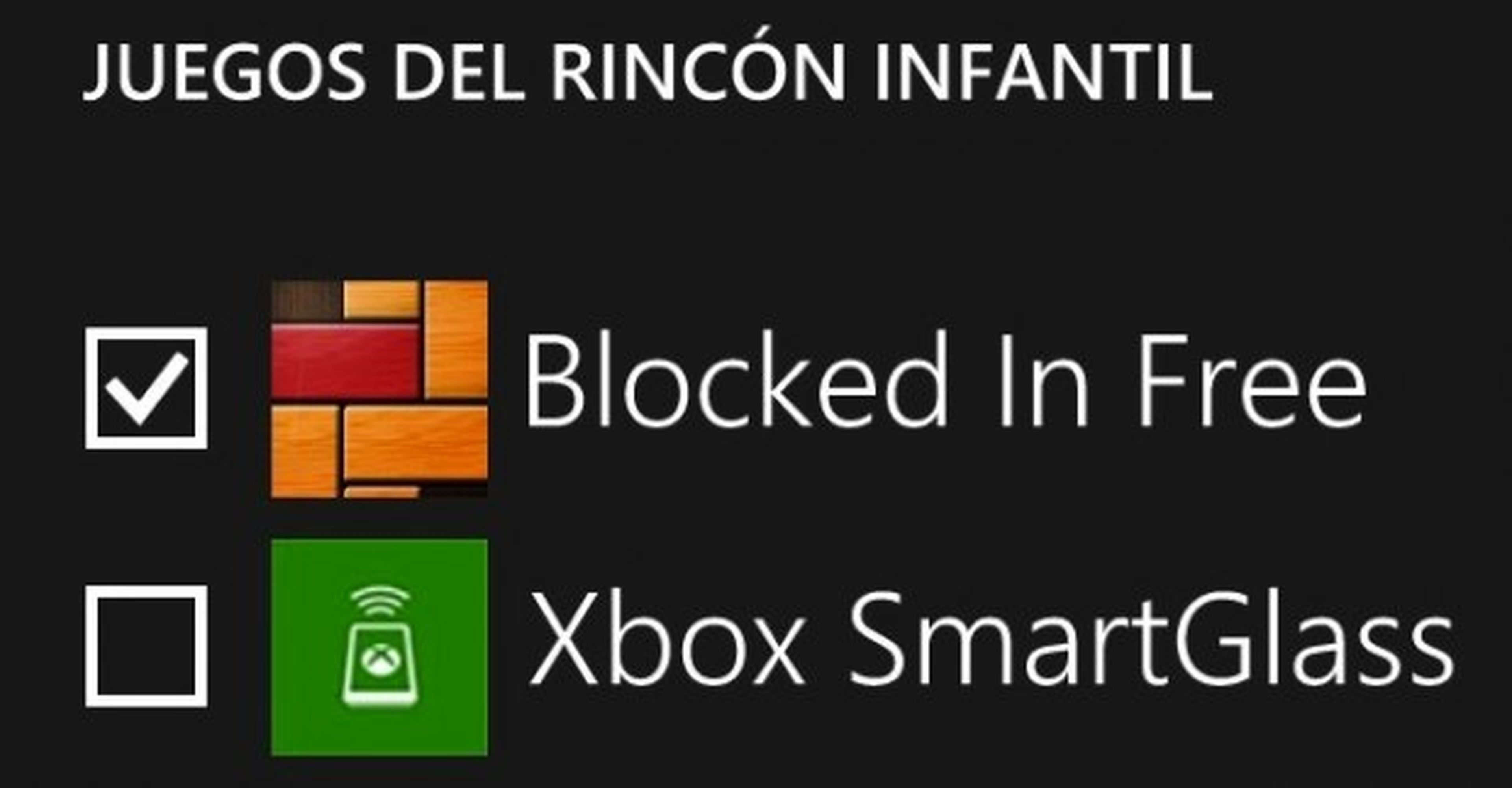 Selección de contenidos del rincón infantil en Windows Phone 8