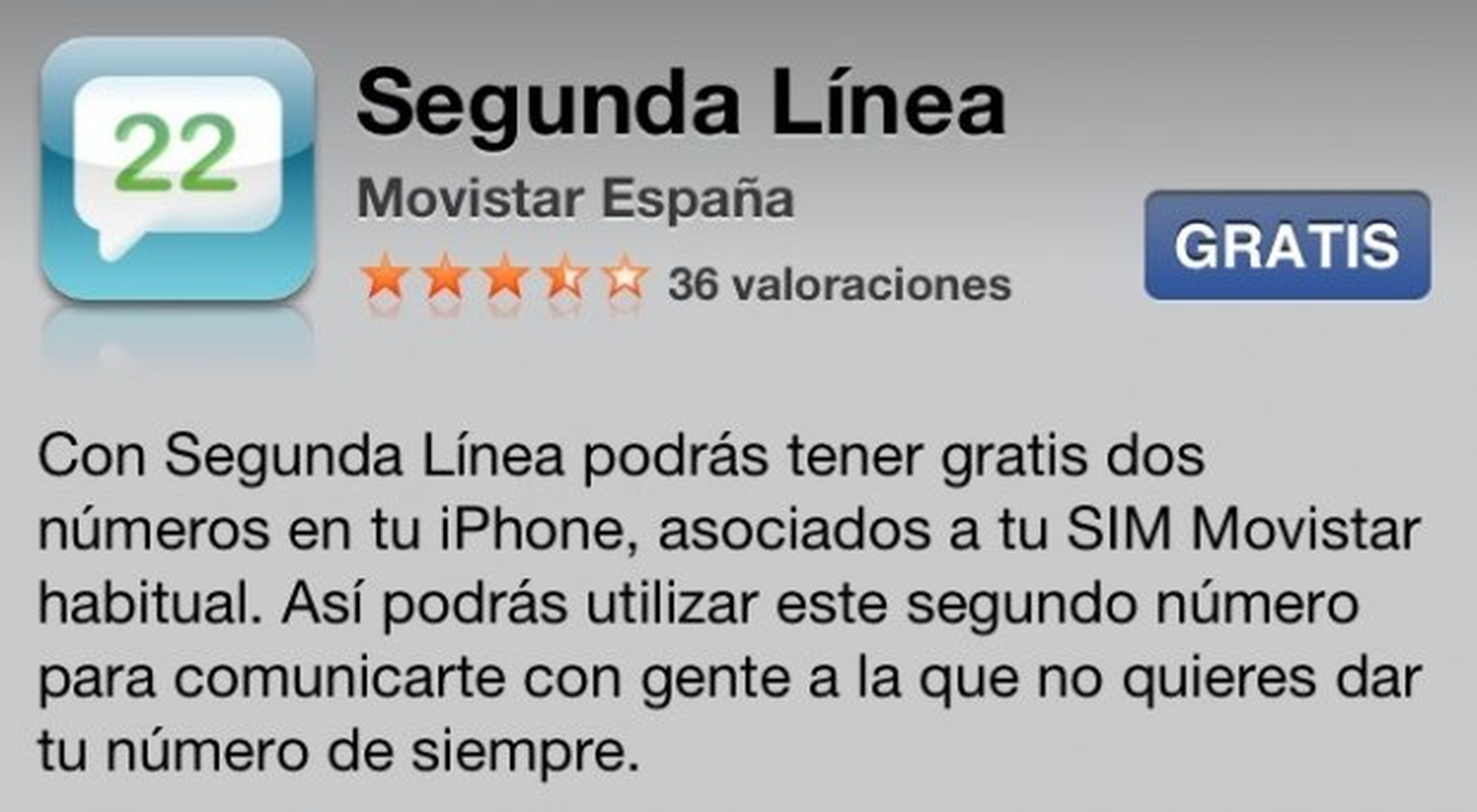 App Segunda Línea de Movistar en la tienda de aplicaciones de iOS