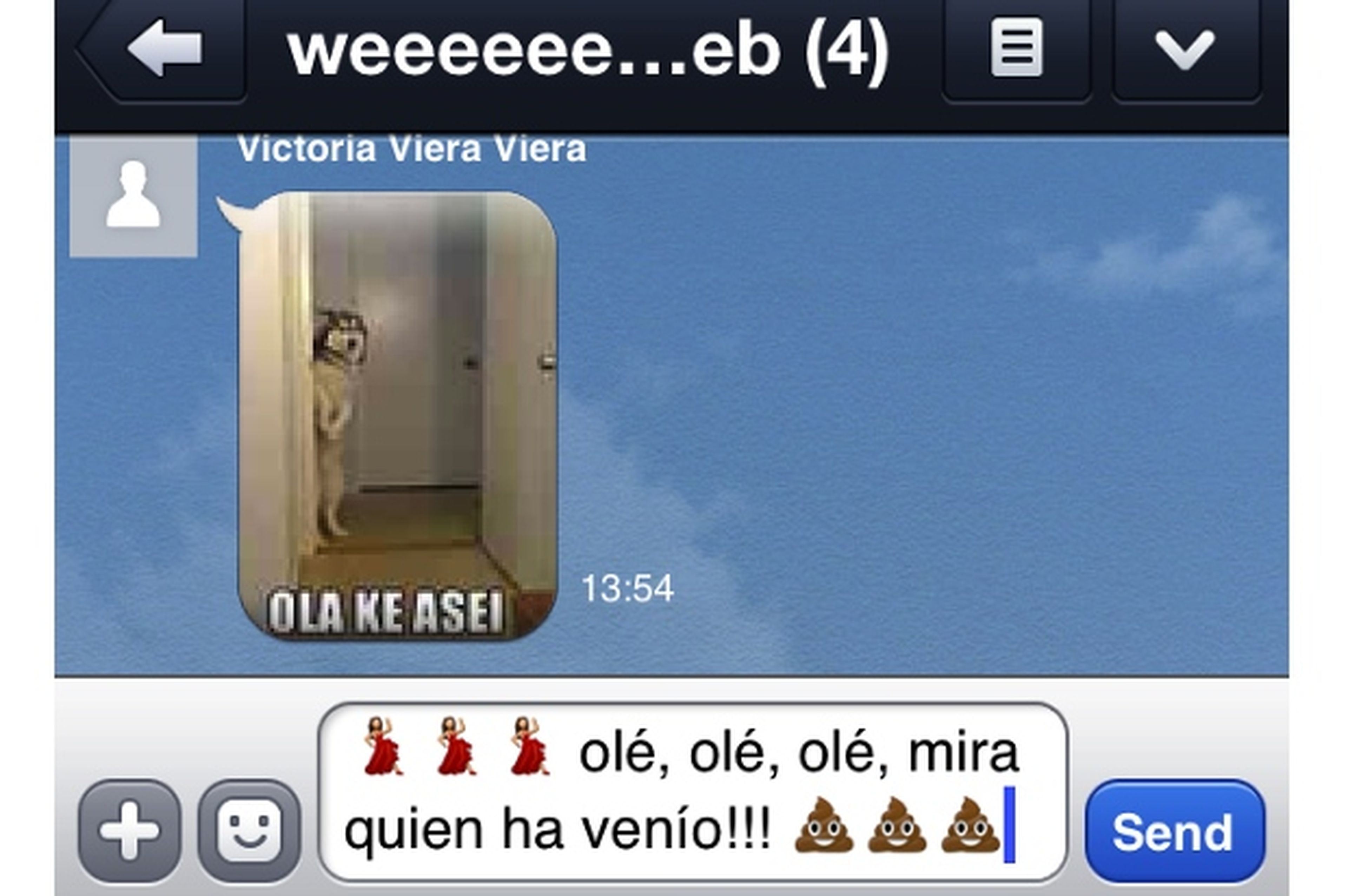 La flamenca de Whatsapp, vista en LINE