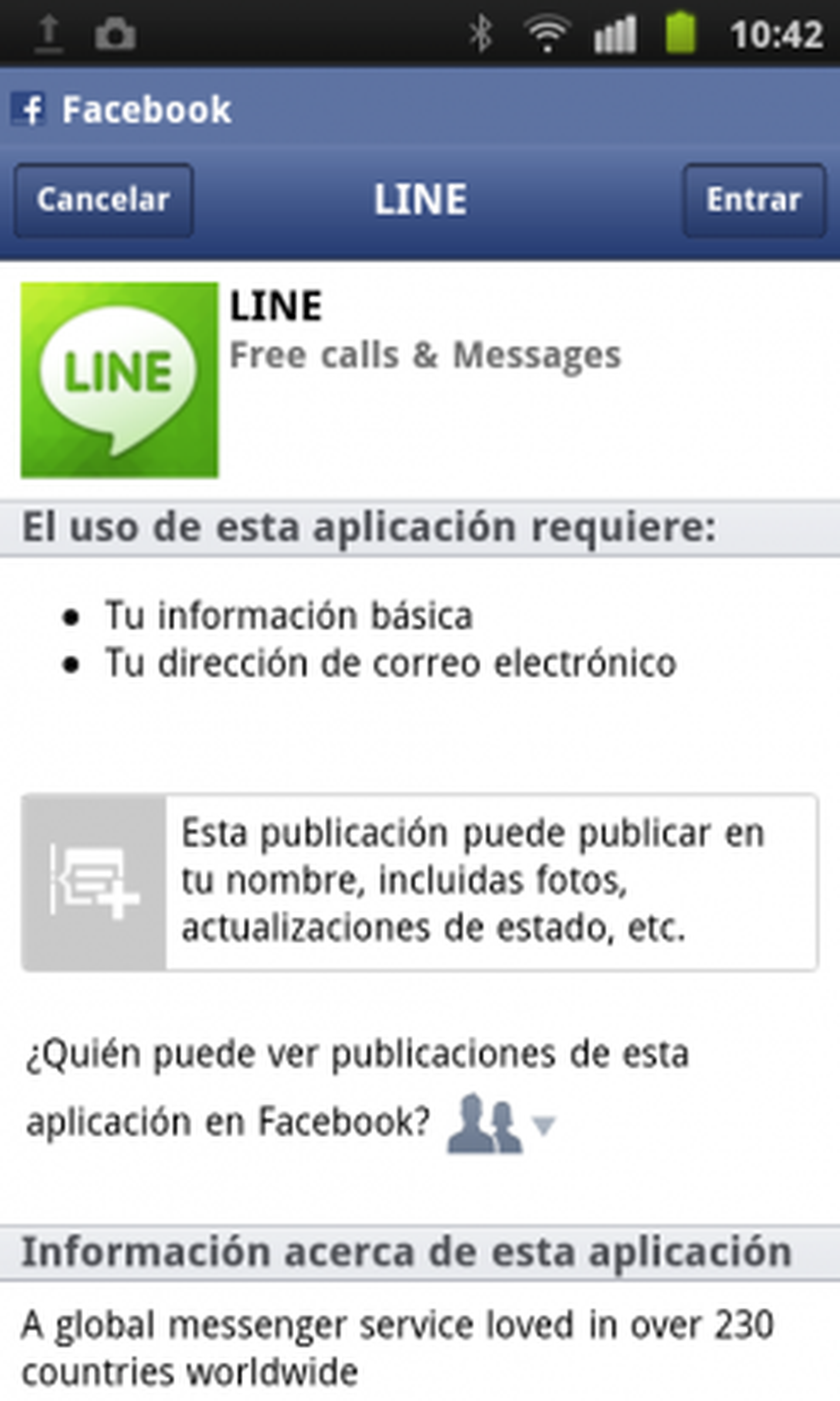 Vincula tu cuenta de Facebook con LINE