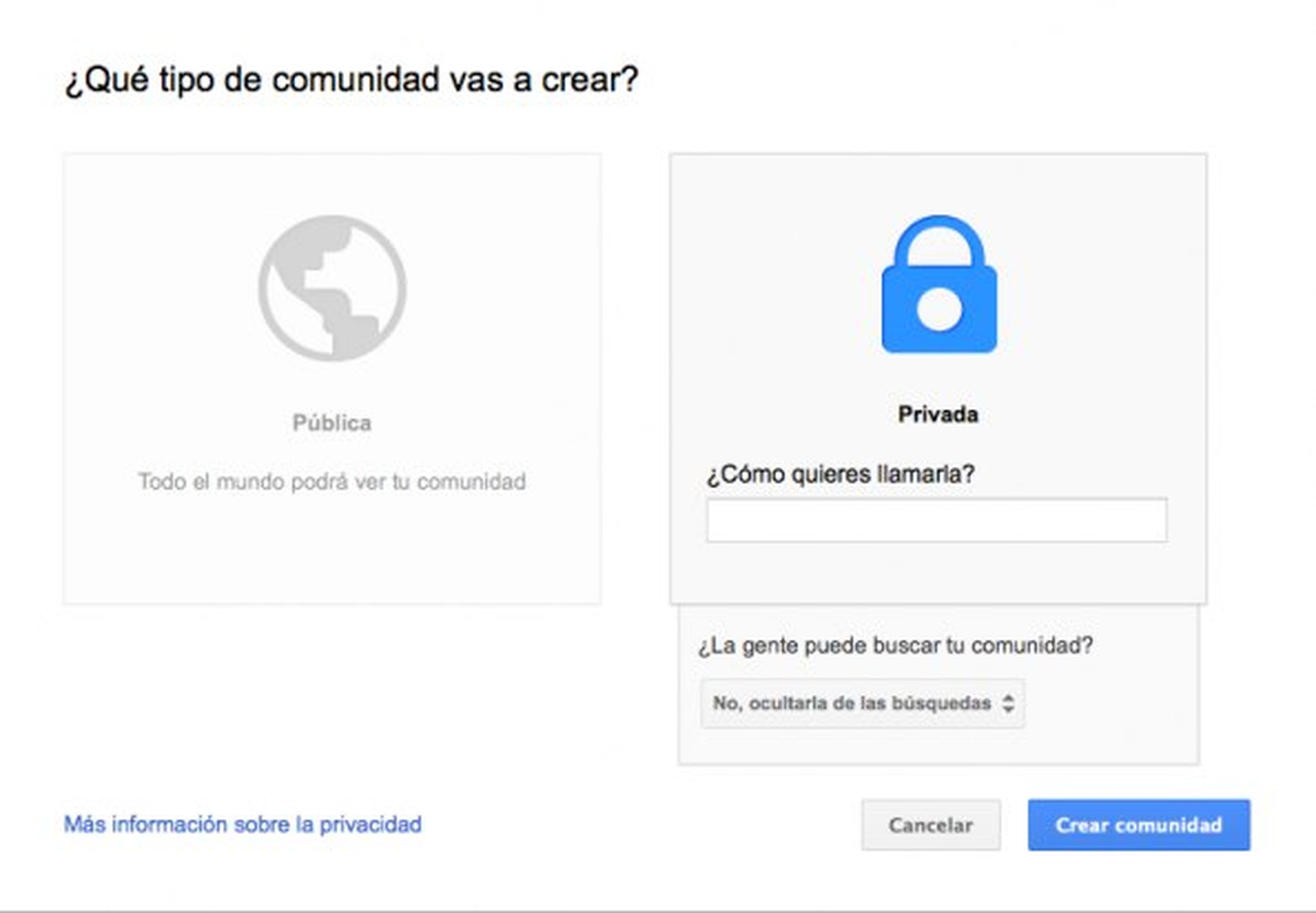 Crea una comunidad en Google Plus