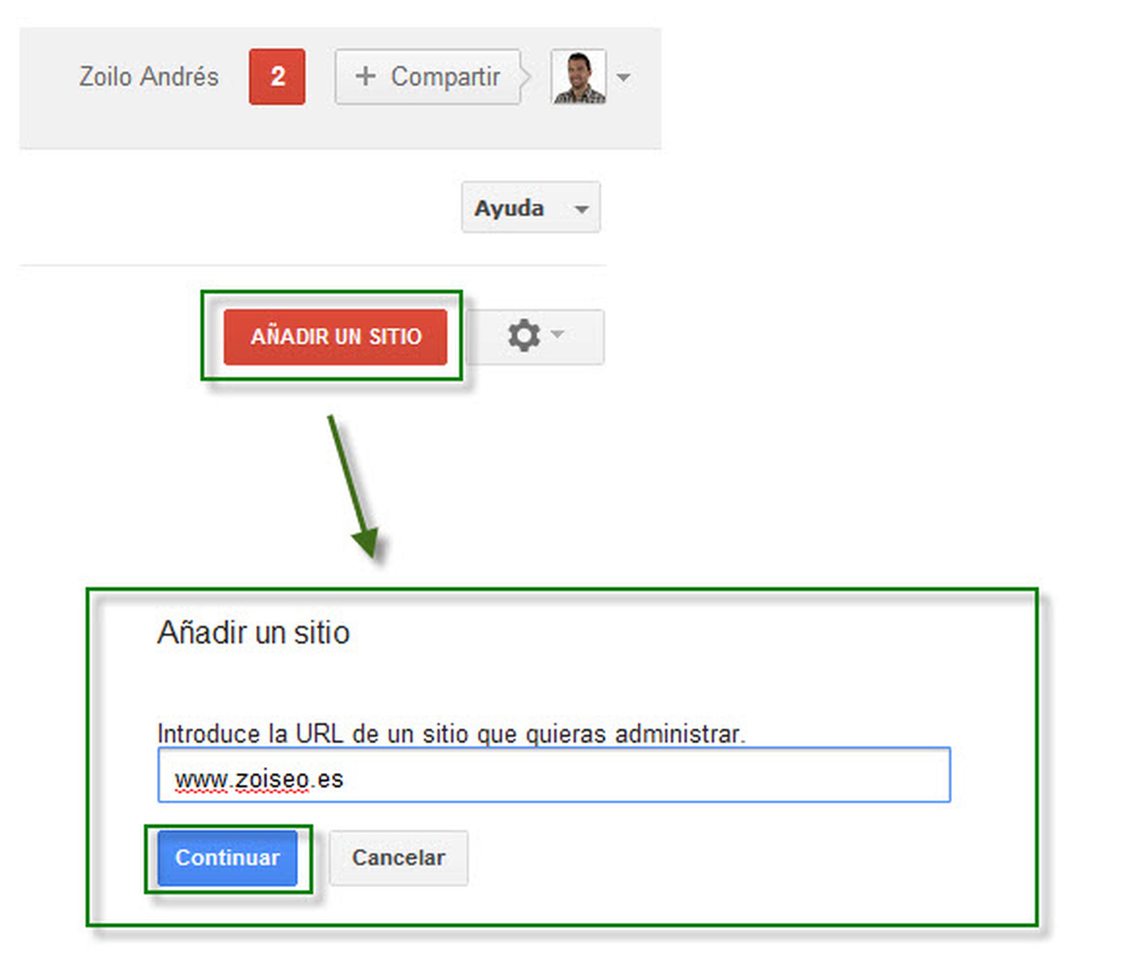 añadir tu sitio web a google webmaster tools