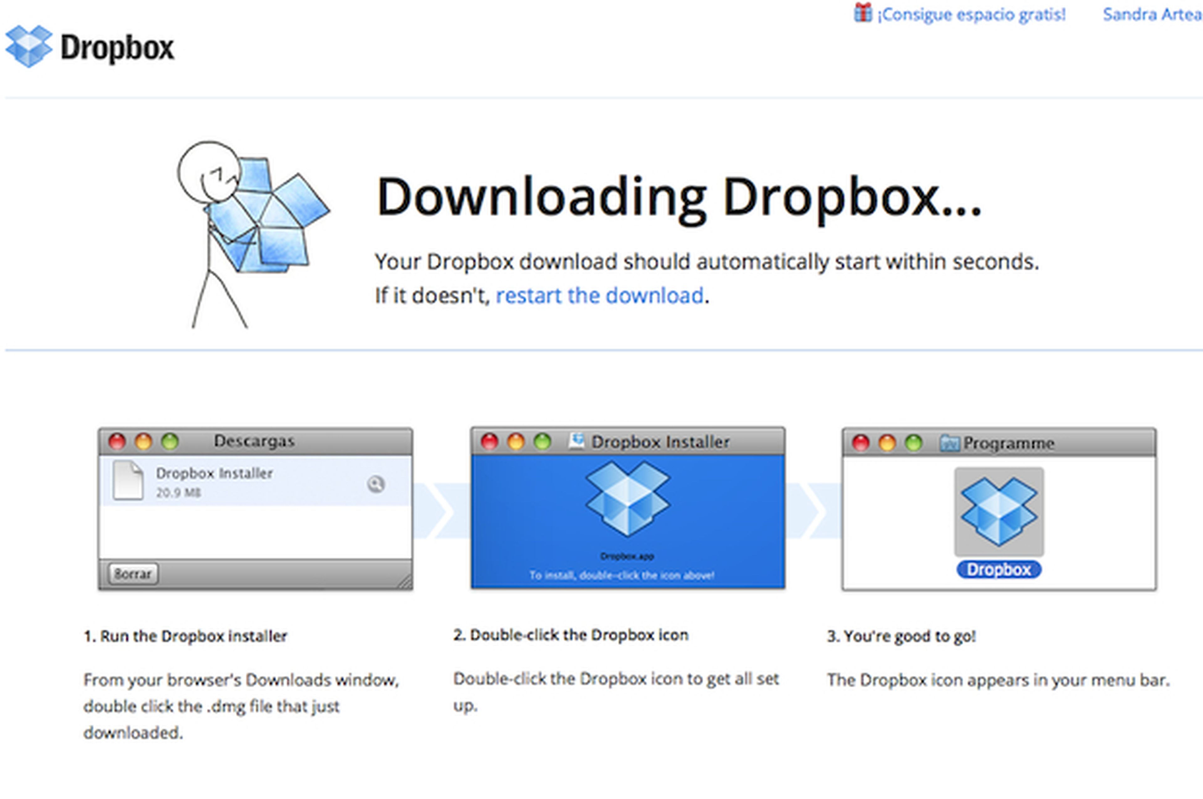 Configura la app de Dropbox en el ordenador