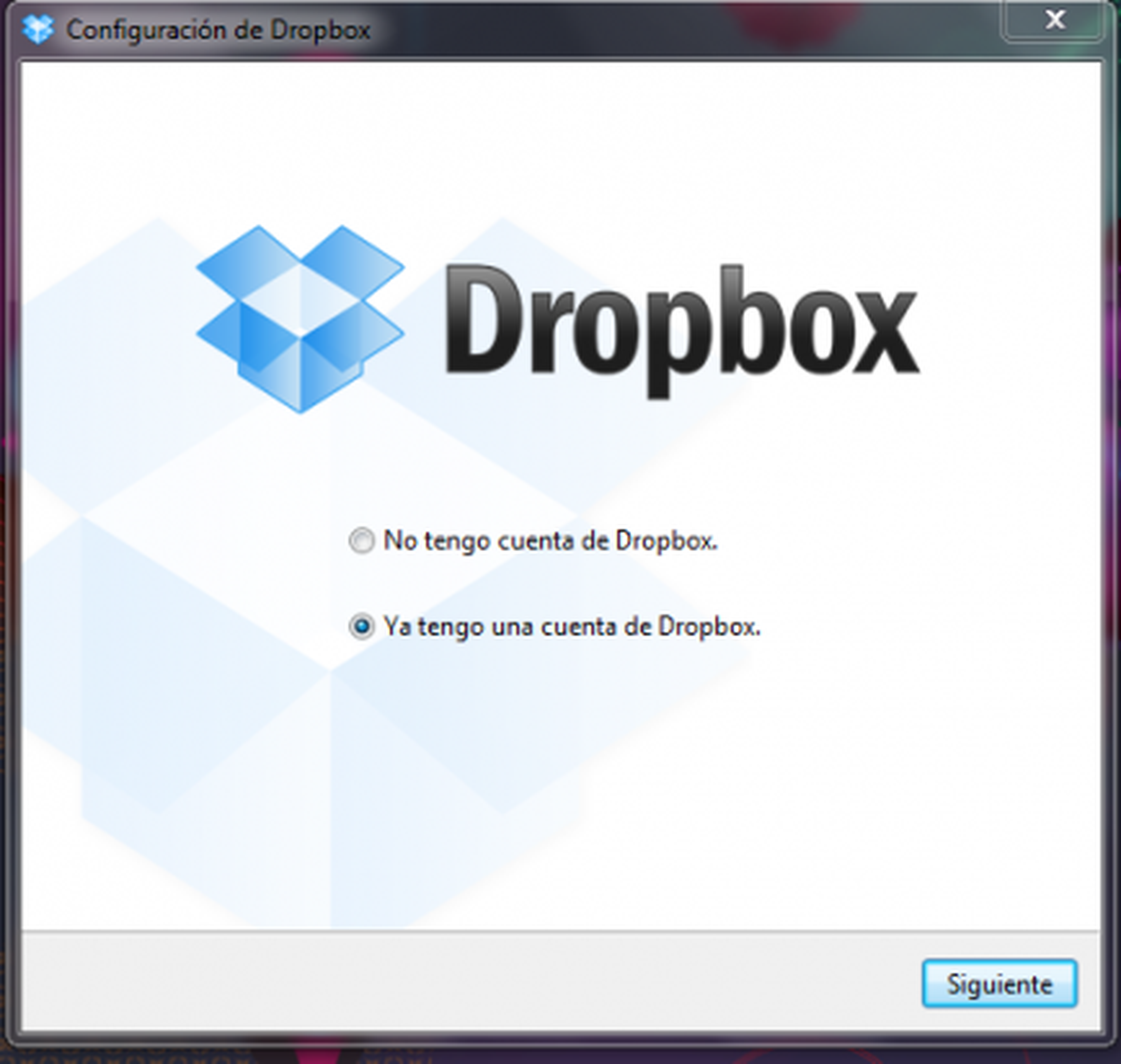 Configura tu cuenta de Dropbox en el ordenador