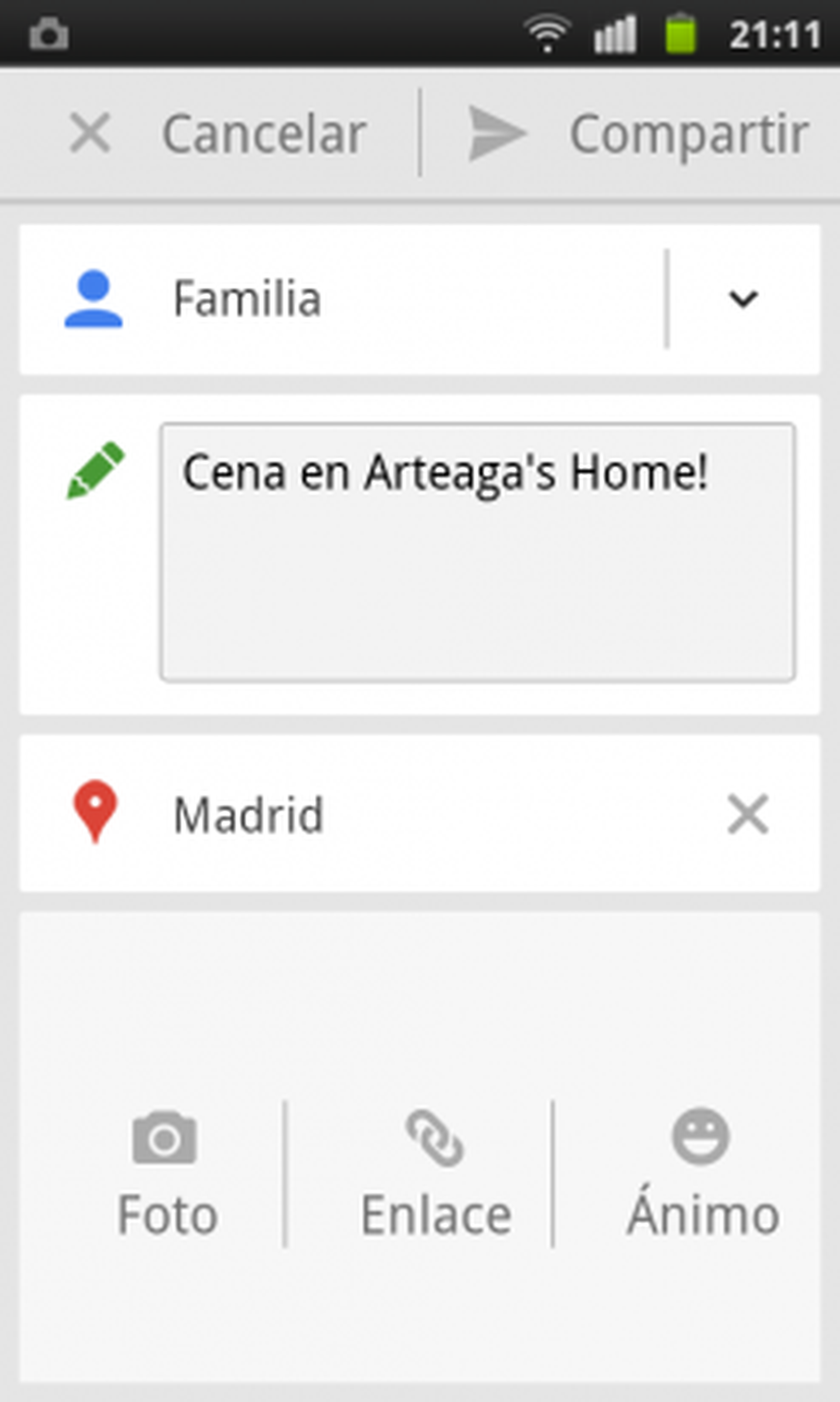 Registra una visita en un local en la app de Google Plus