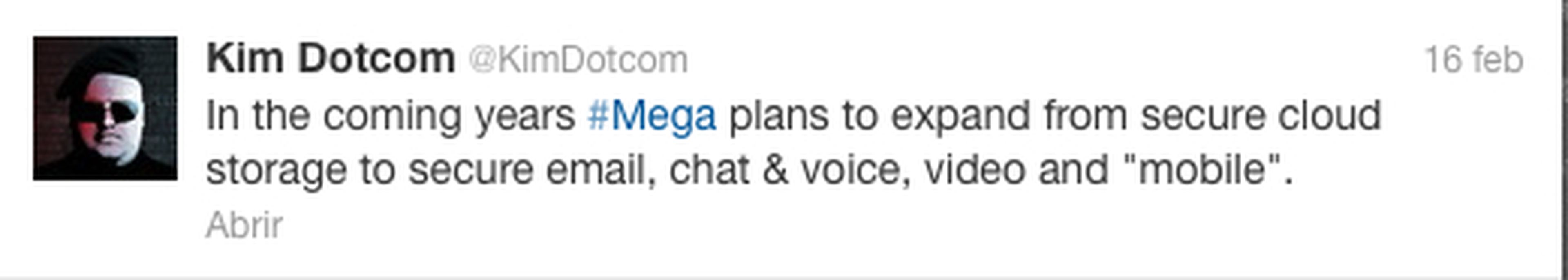Mega: también correo electrónico y chat en el futuro