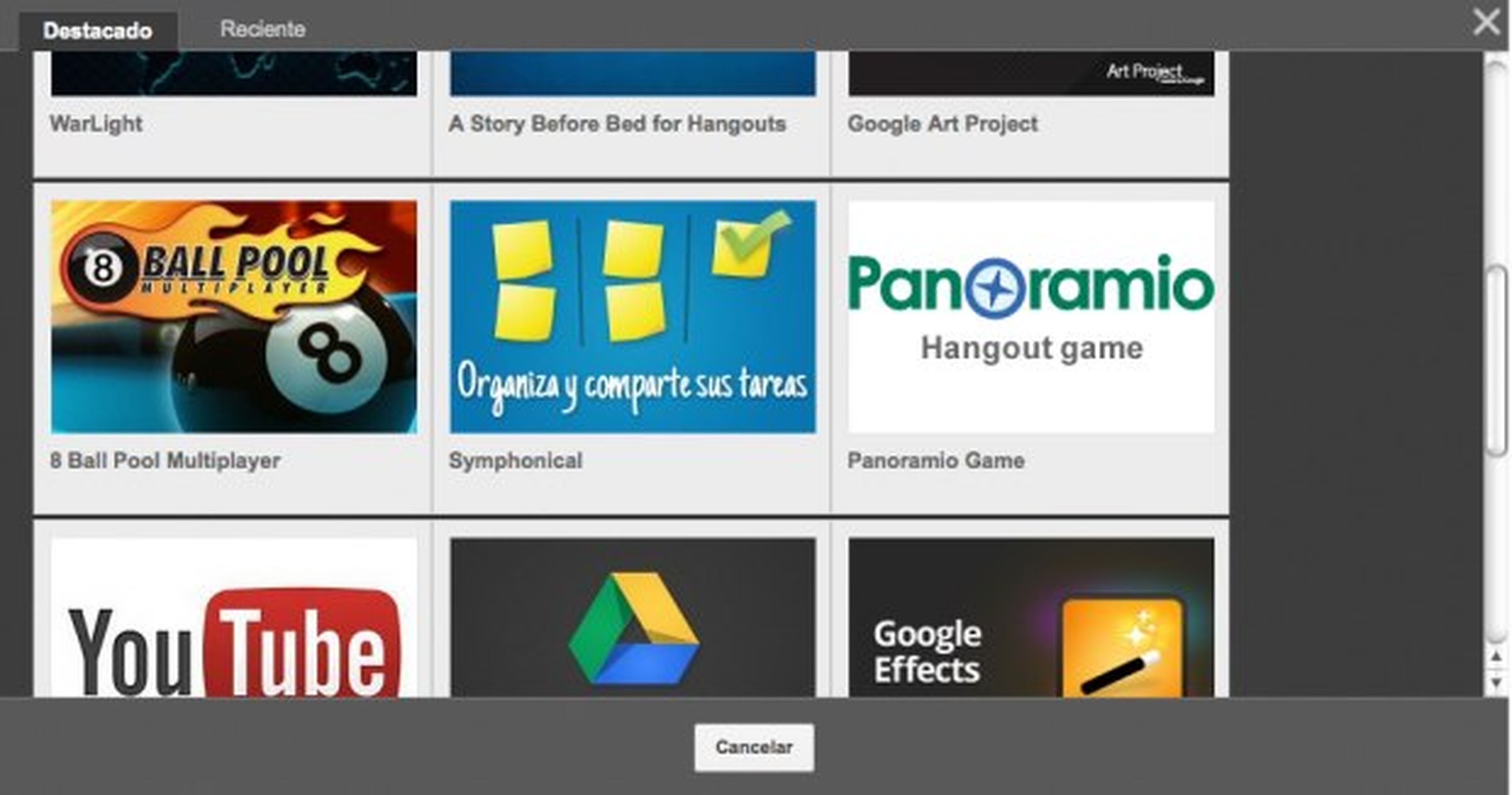 Añade más apps en Hangouts de Google Plus