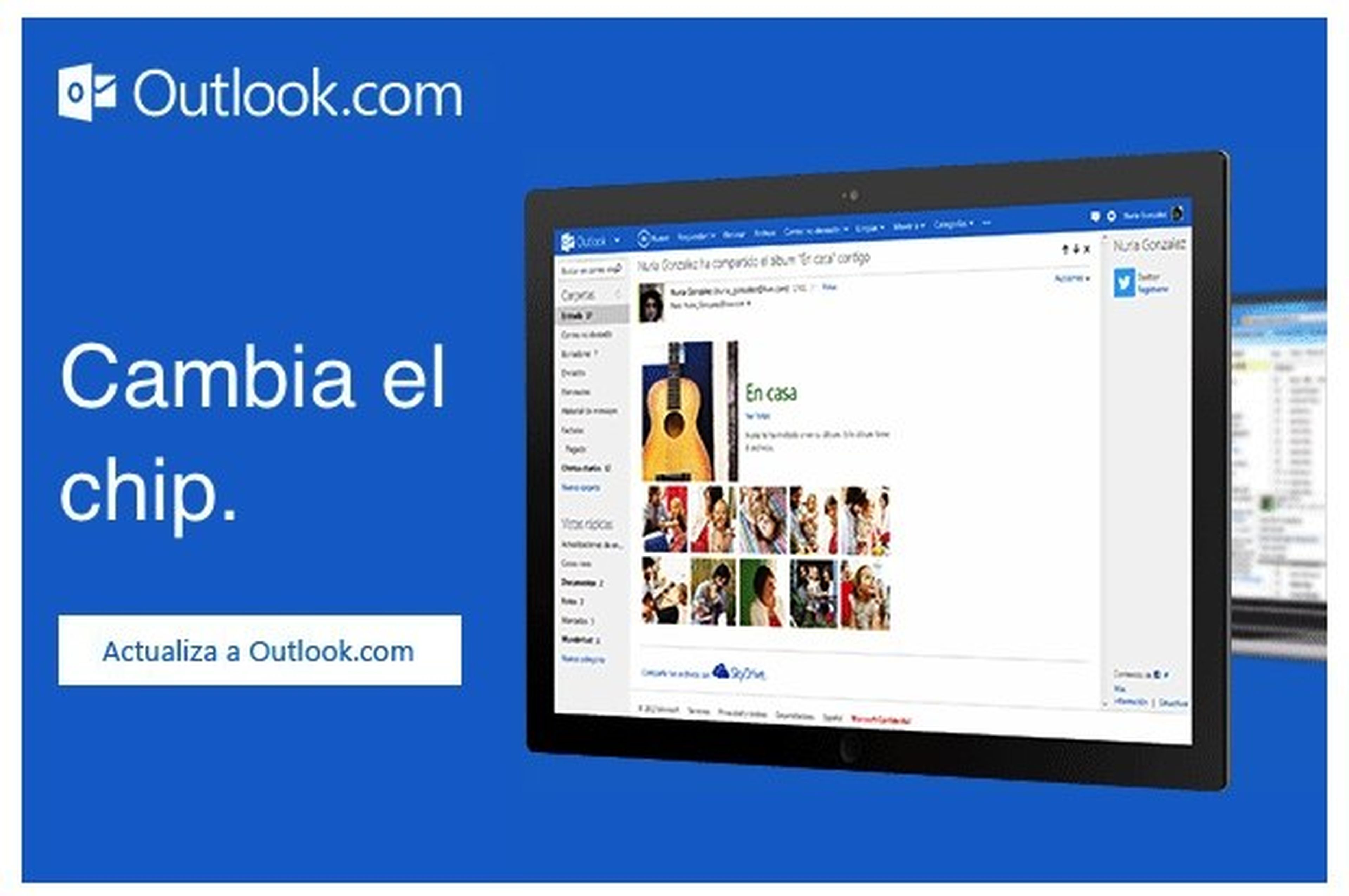 Outlook.com ya es el correo por defecto de Microsoft
