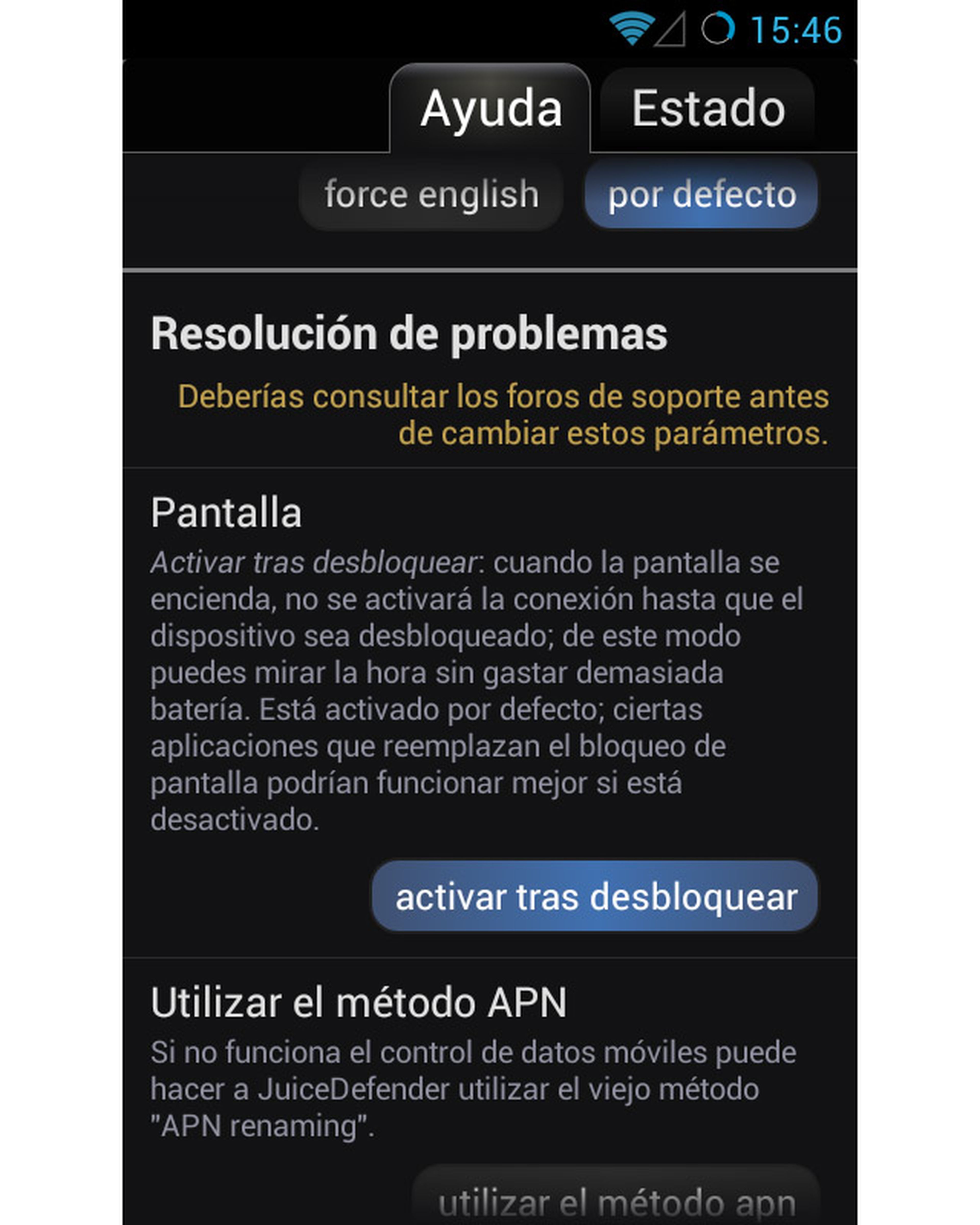 Comienza a optimizar tu Android con juiceDefender