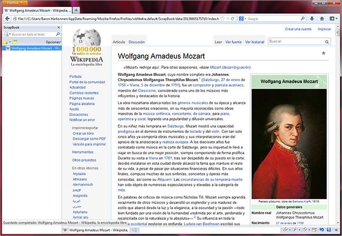 Guarda páginas web completas en Firefox con Scrapbook