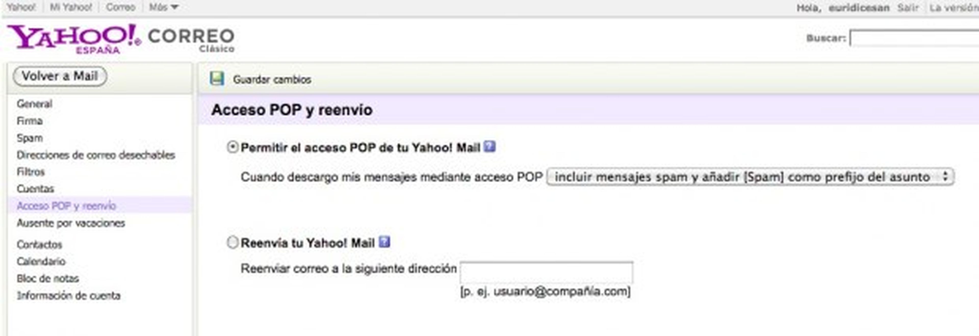 Activa el acceso POP en Yahoo! Mail Clásico