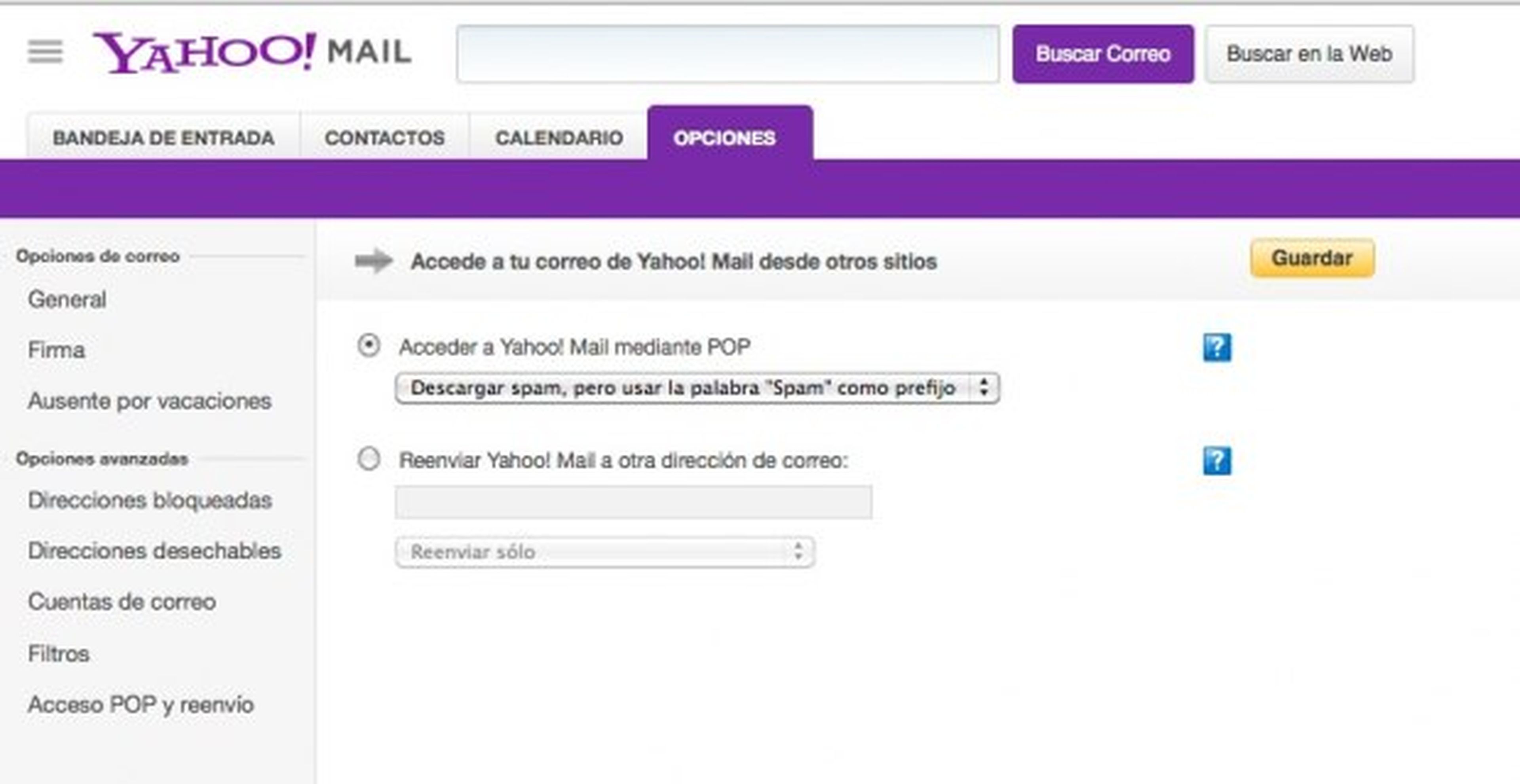 Activa el acceso POP en el nuevo Yahoo! Mail