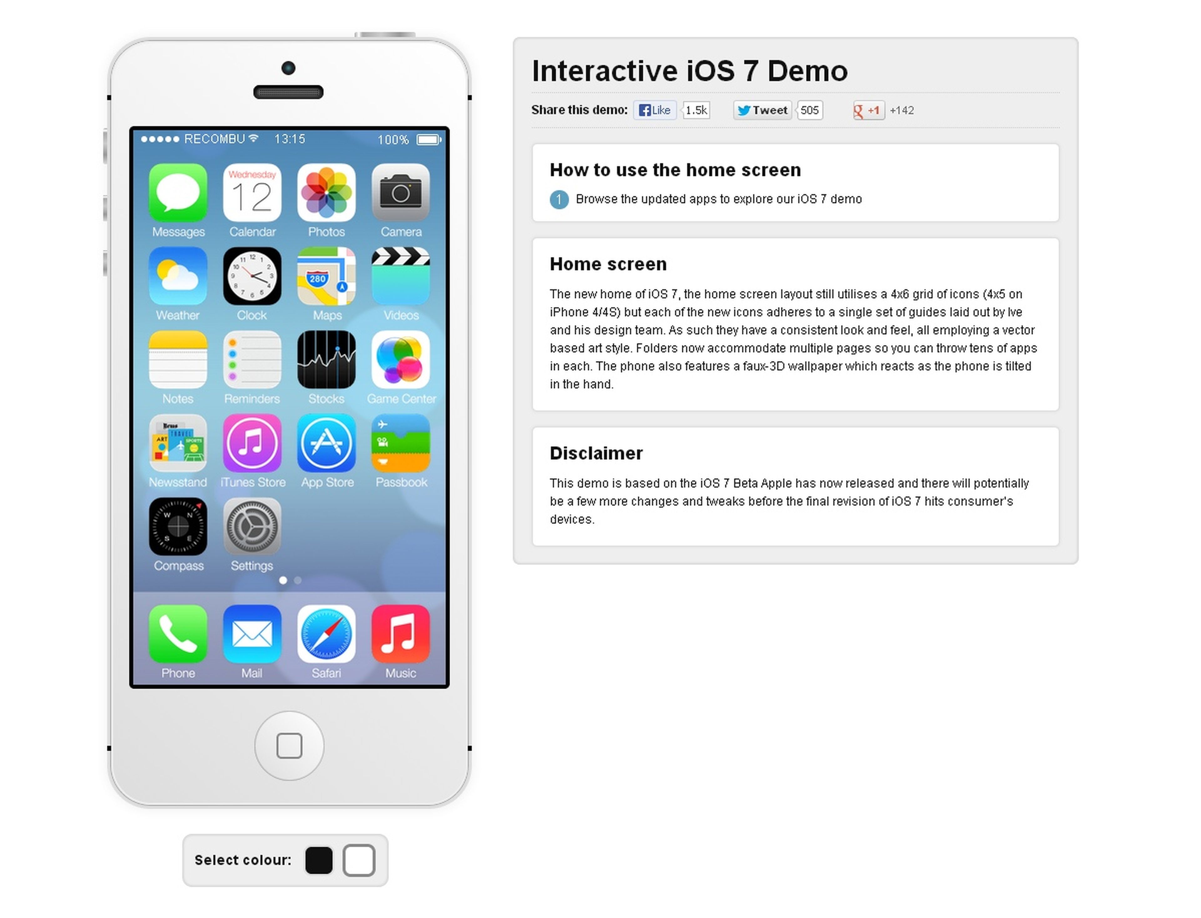 Demo interactiva de iOS 7, el nuevo SO de iPhone