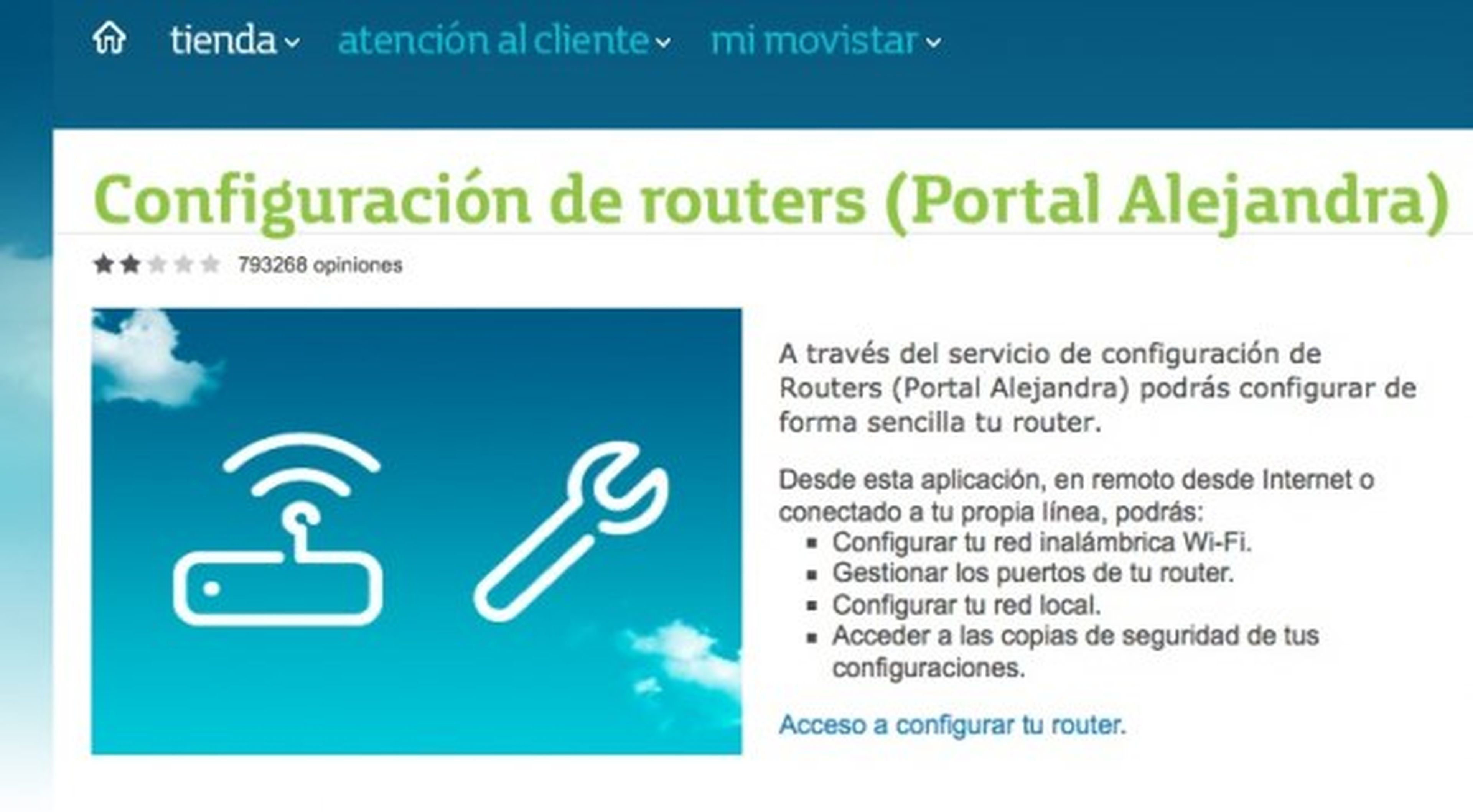 Accede al servicio de configuración de routers Movistar
