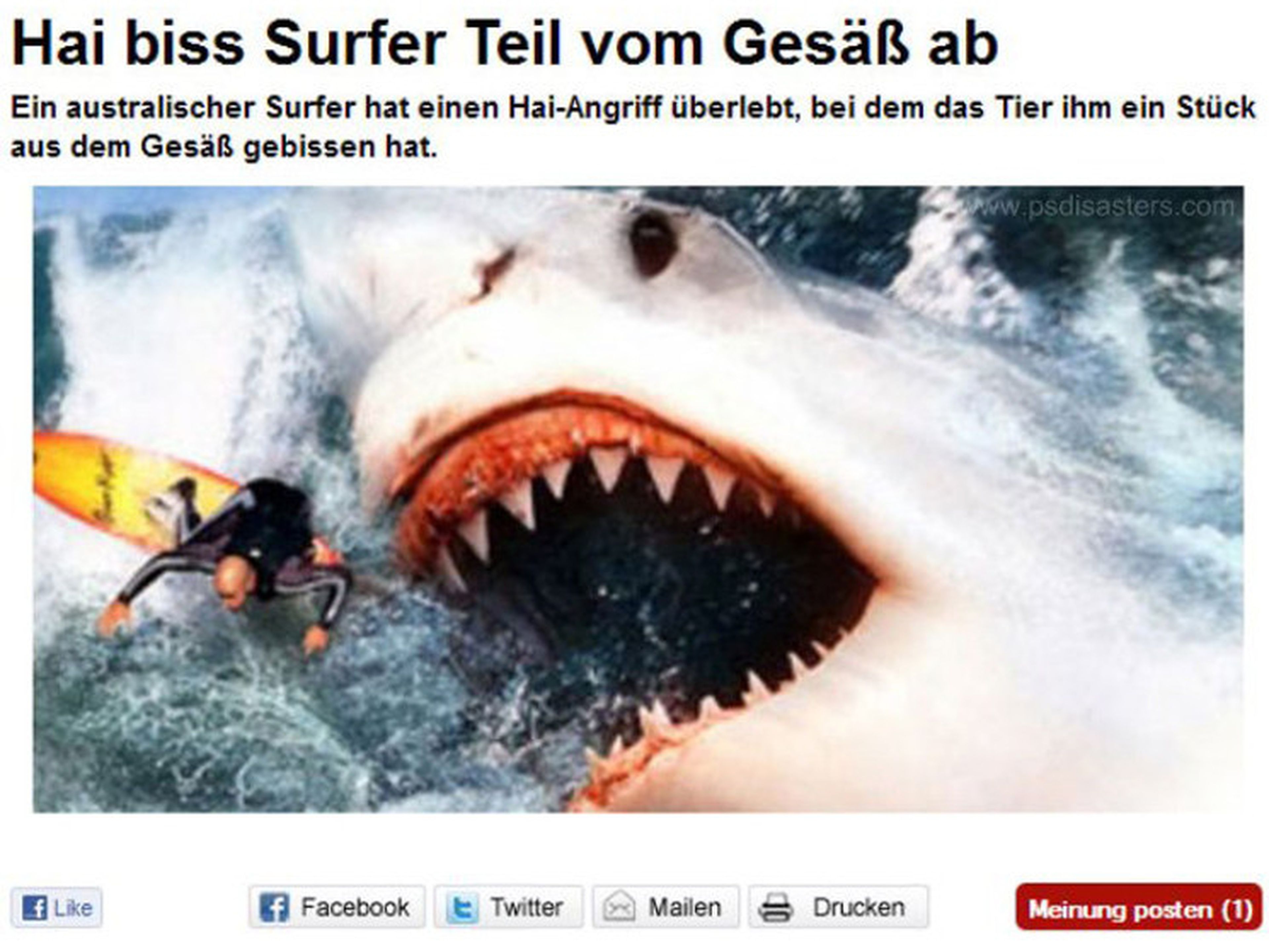 Errores de Photoshop tiburón gigante