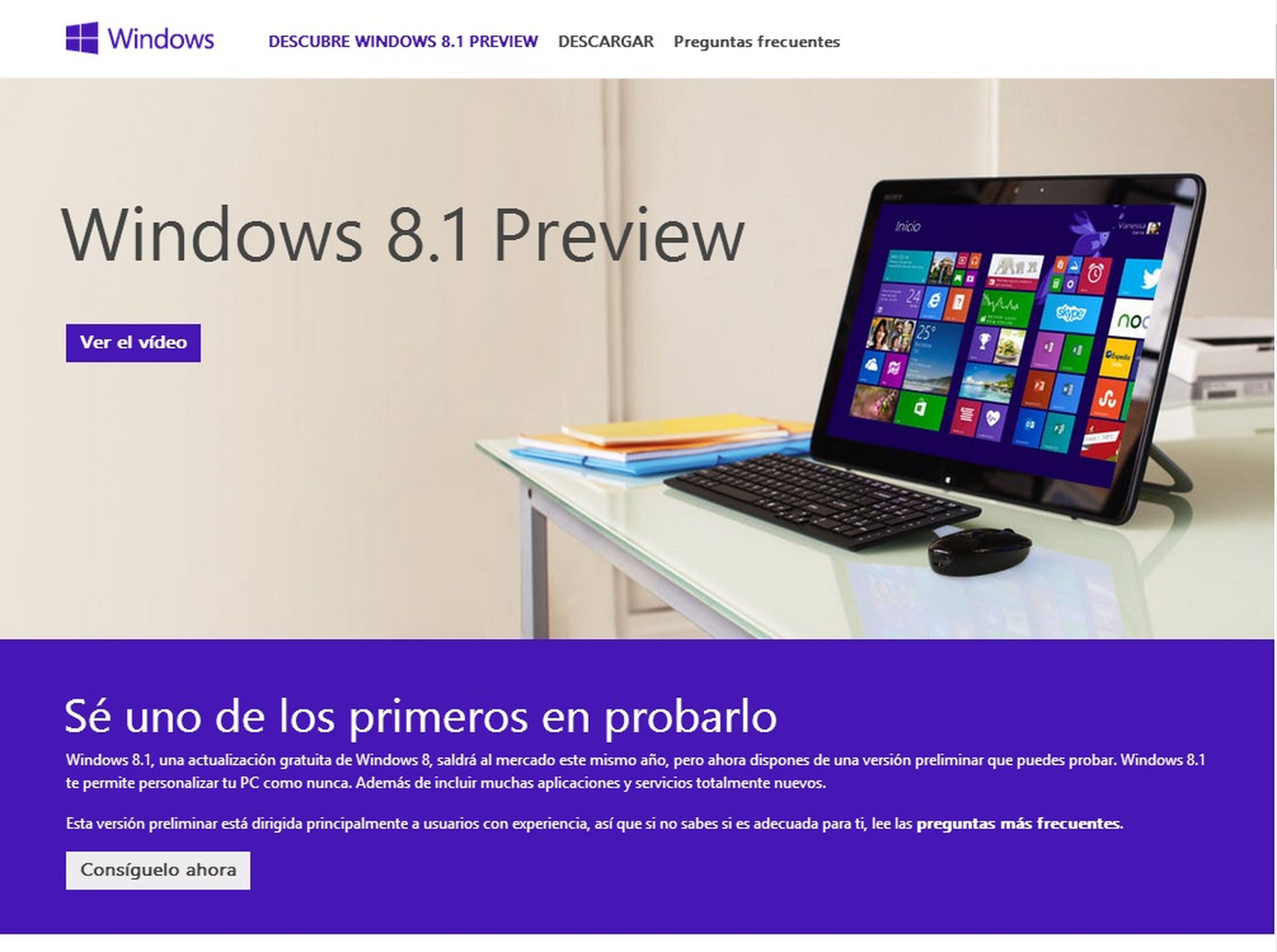 Windows 8 Preview ya disponible para descargar
