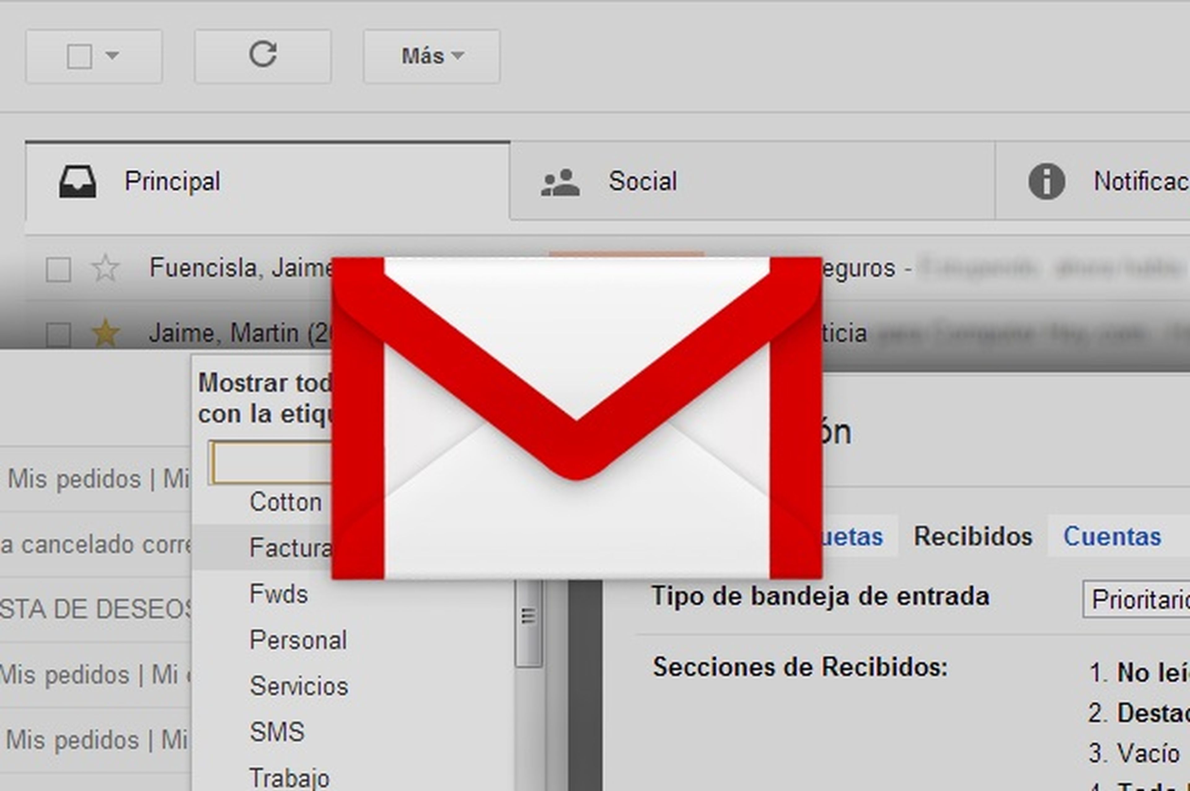 Gestión eficiente de Gmail con secciones y pestañas