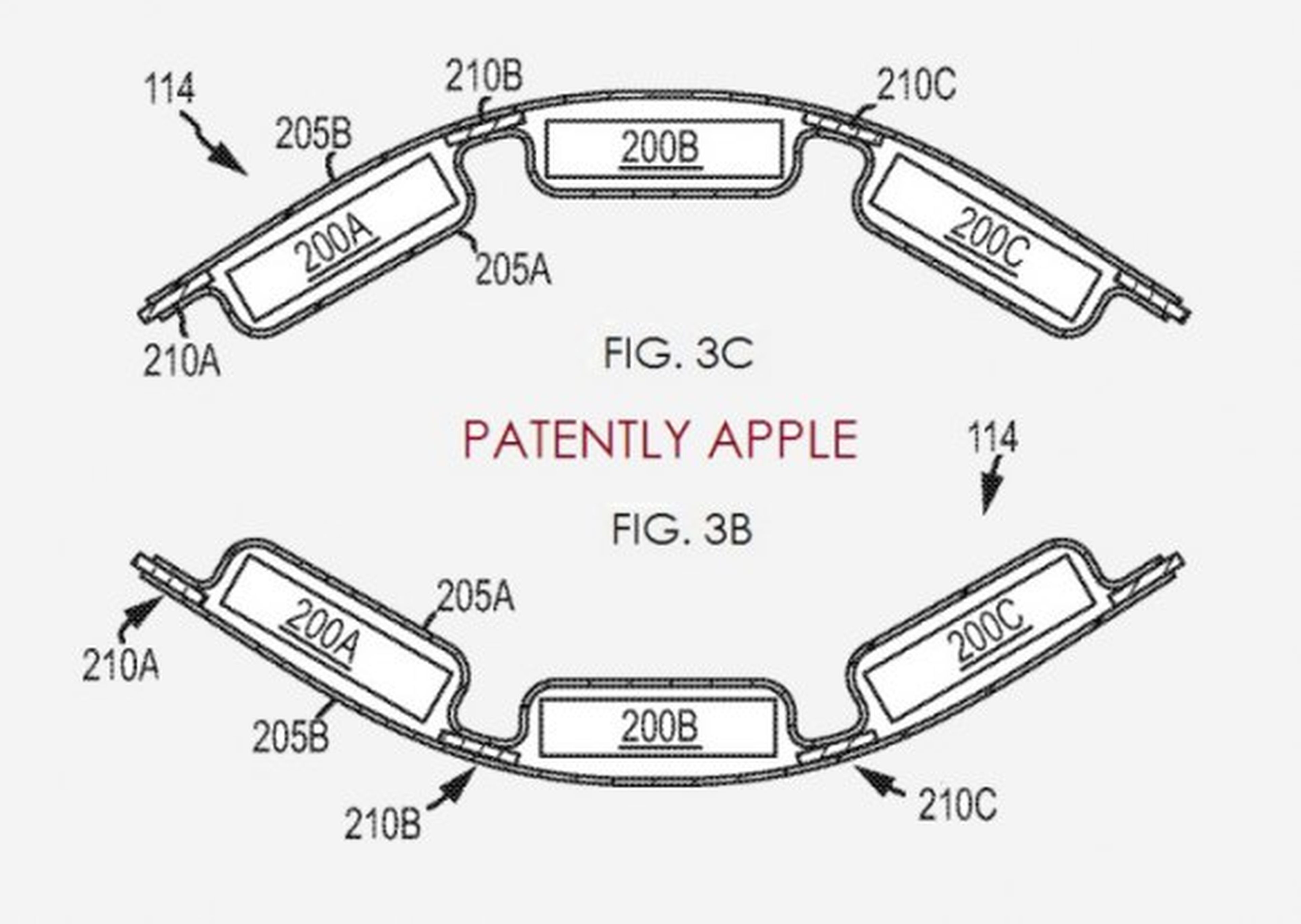 Patente de Apple de batería flexible
