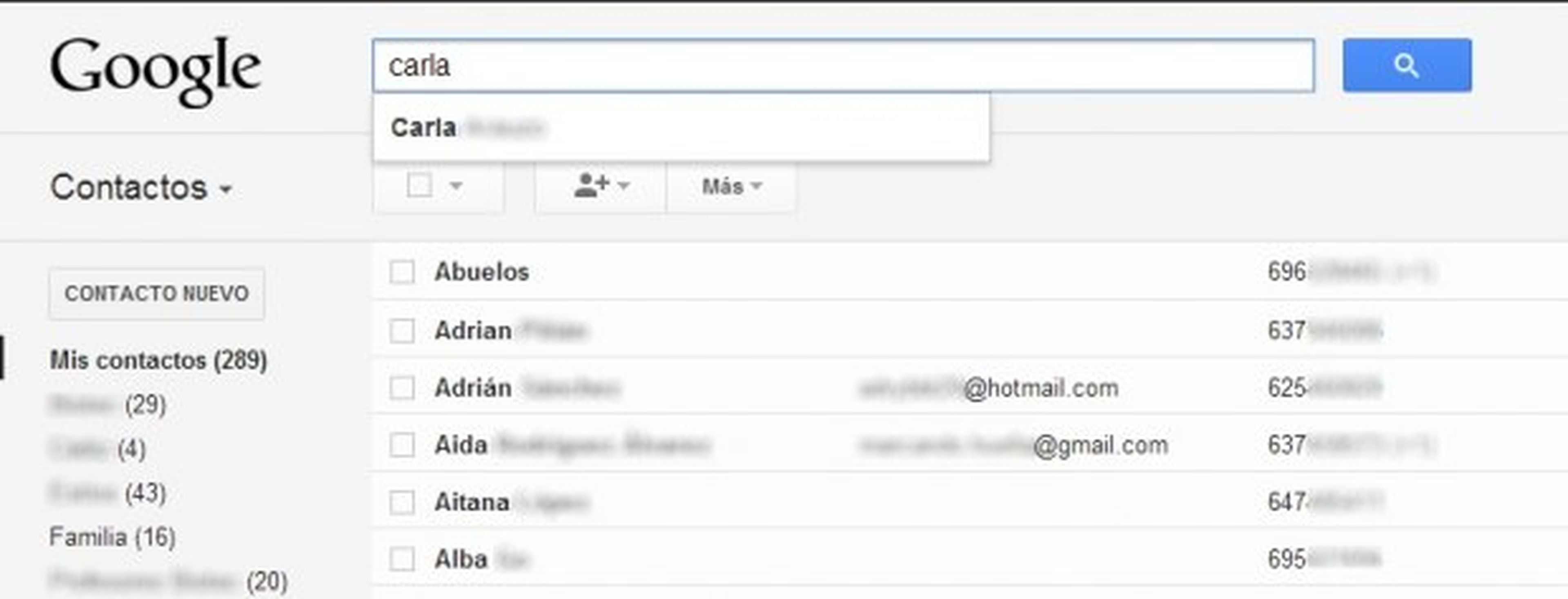 Descubre la vista de Contactos de Gmail