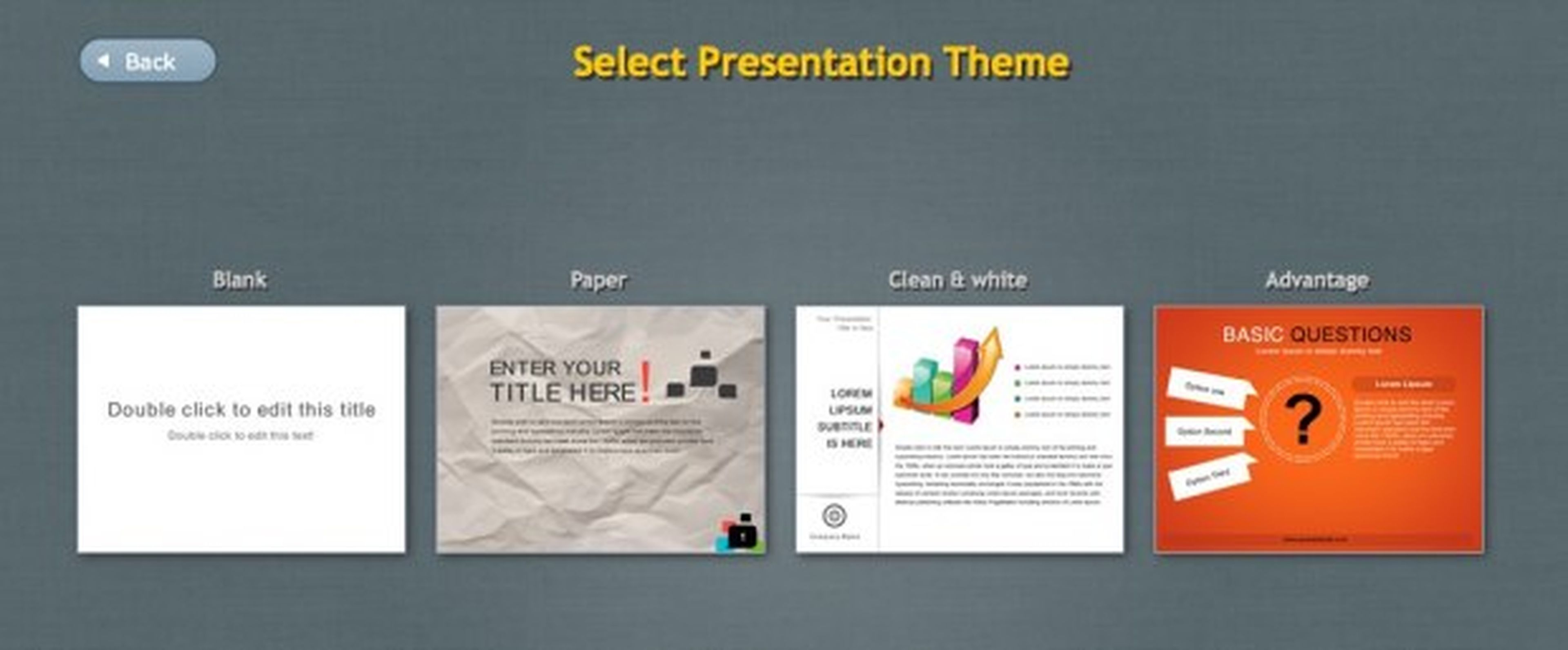 Crea una nueva presentación en HTML 5 en Presenter