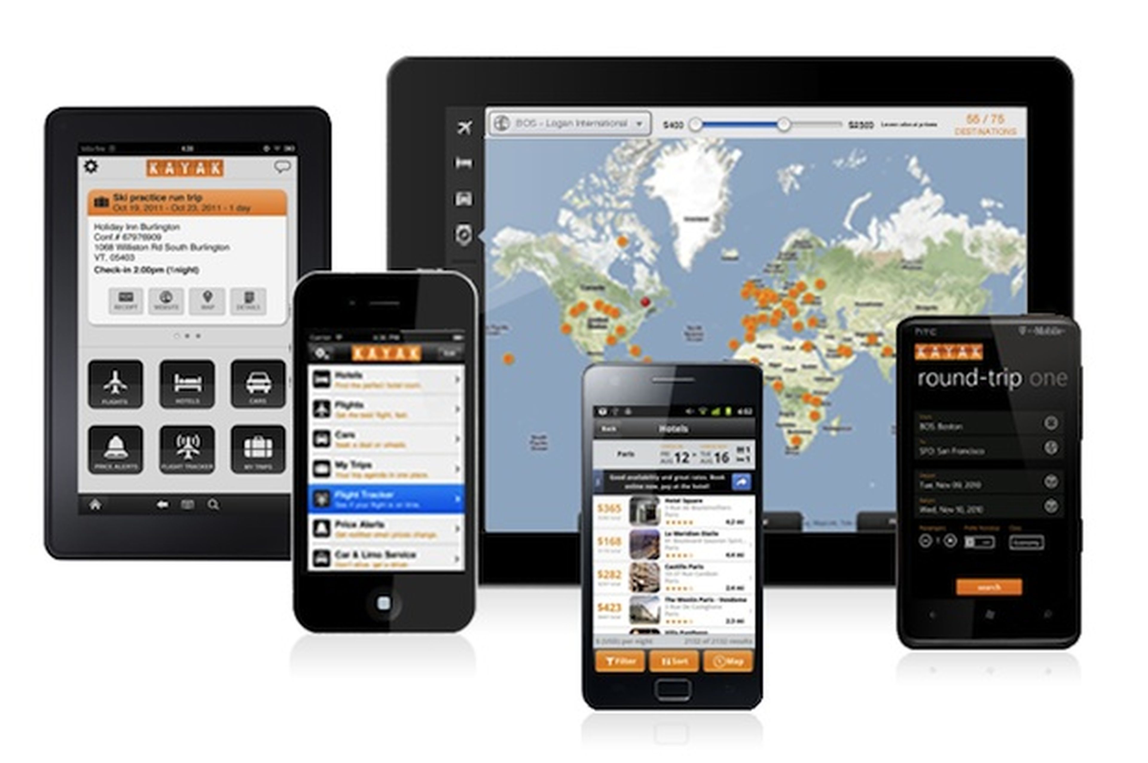Busca vuelos en tu móvil o tableta con la app de Kayak