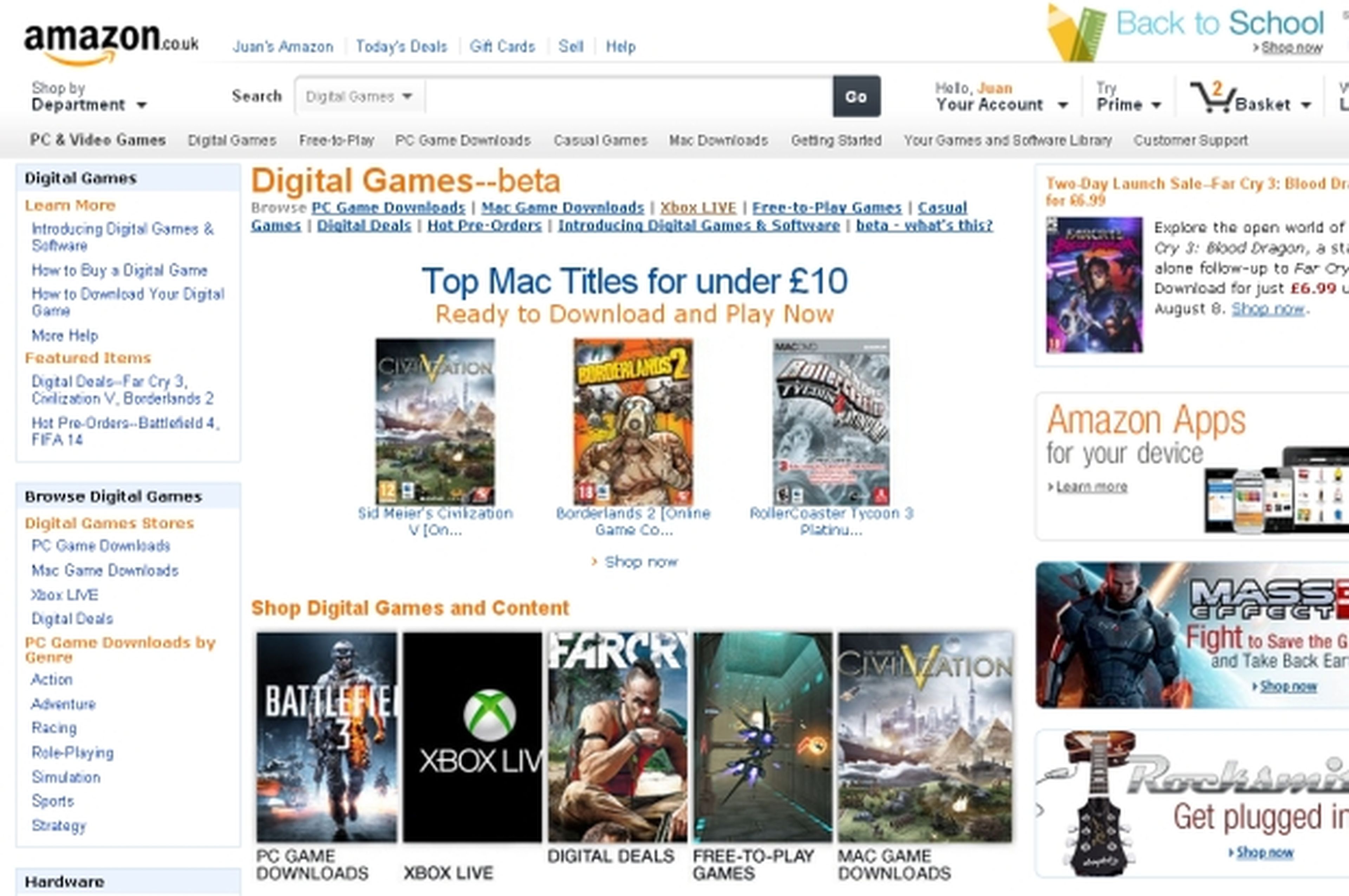 Amazon UK estrena las descargas digitales en Europa