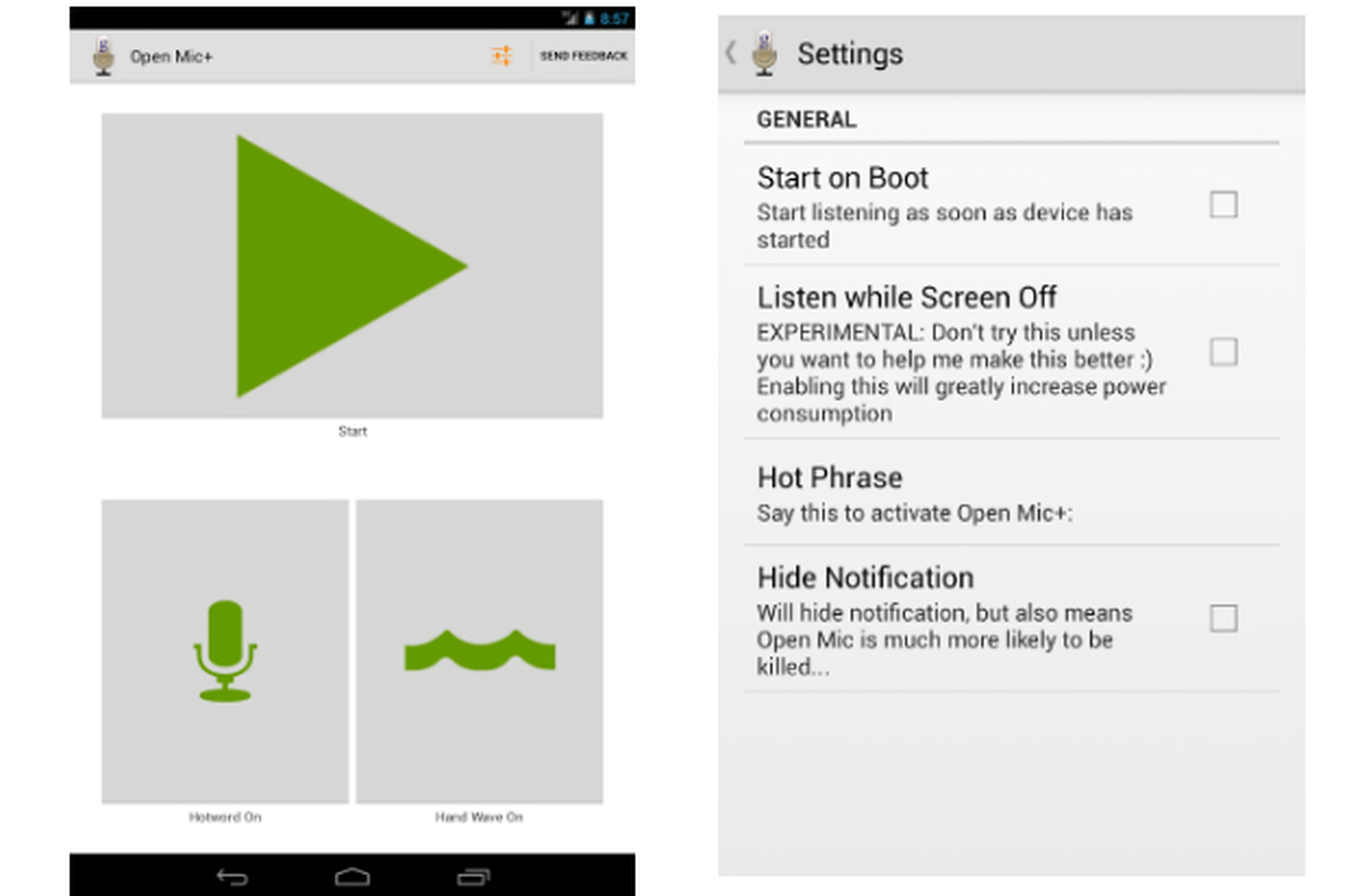 Controla tu Android por voz con la app Open Mic+