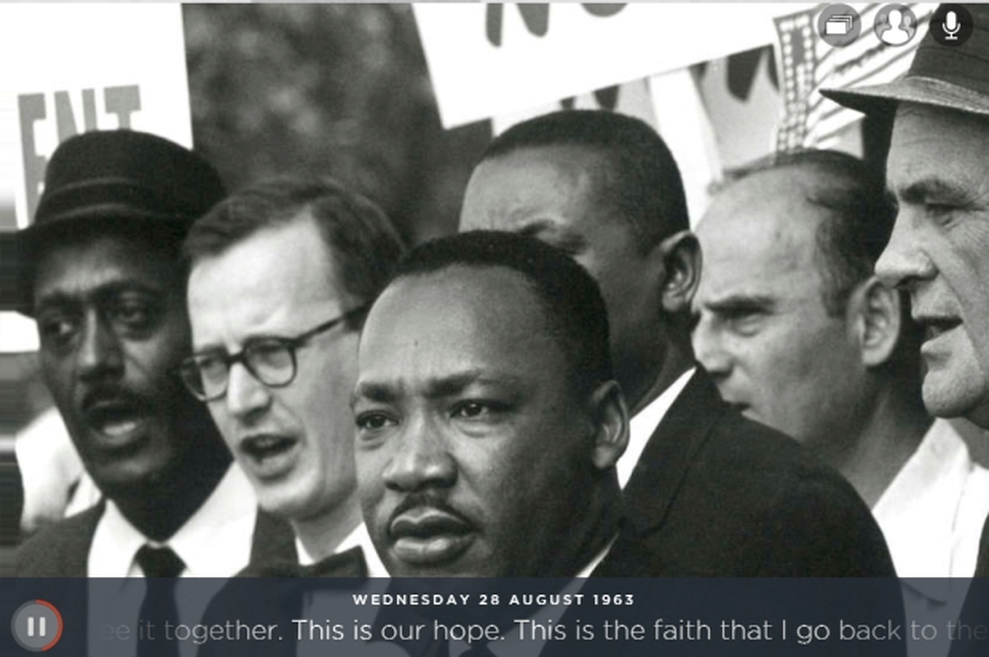 El mítico discurso de Martin Luther King "I have a dream", según Google