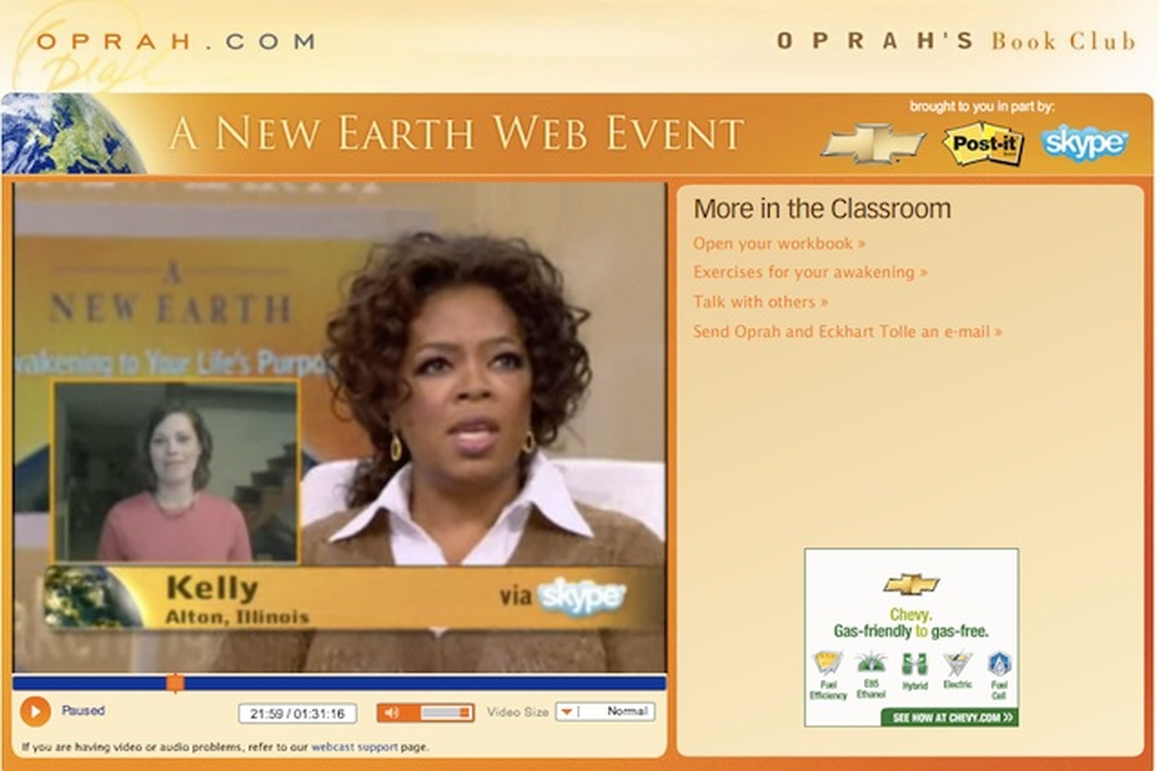 Oprah Winfrey en Skype