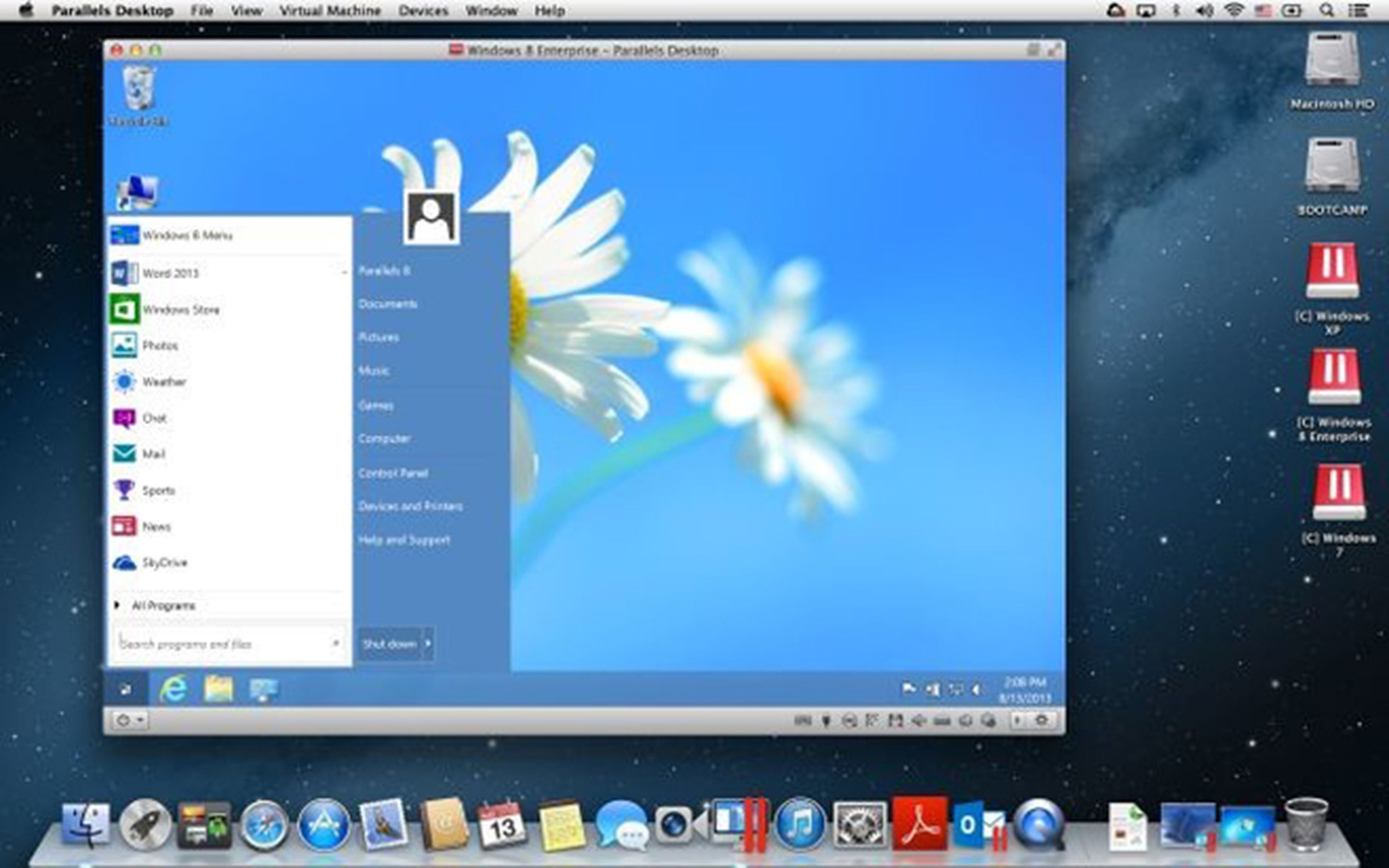 menú inicio windows 8 parallels desktop 9