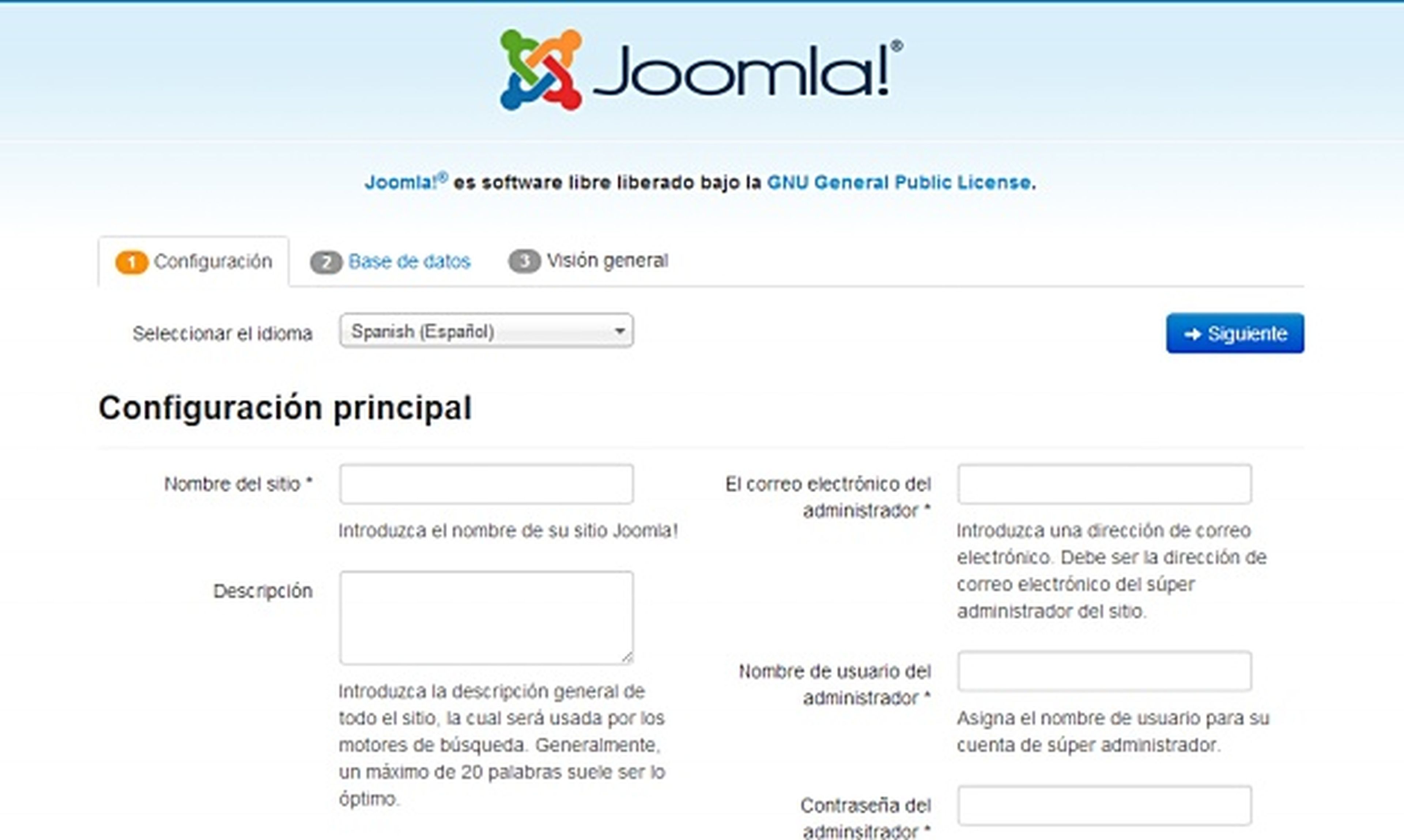 Instalador de Joomla
