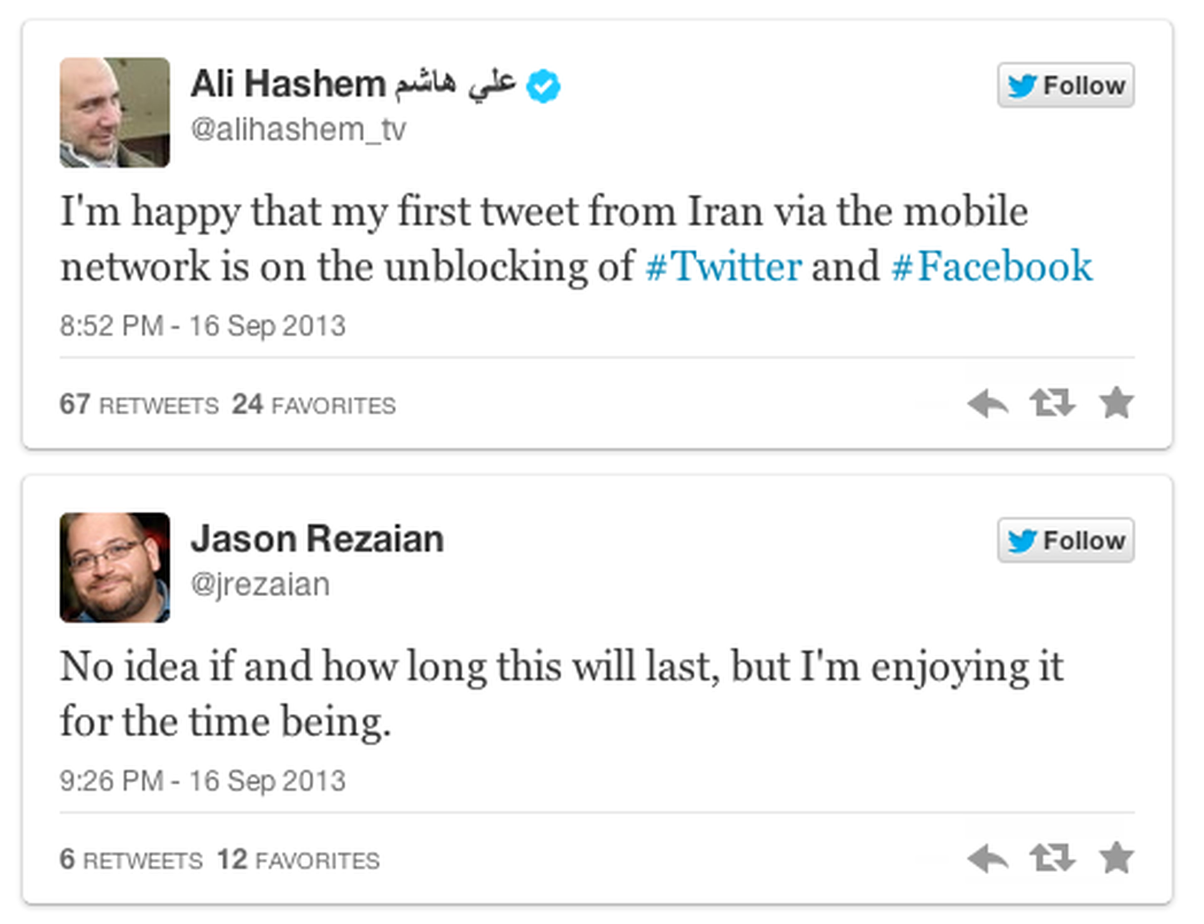 Irán permitió el acceso a Twitter y Facebook sin usar VPN
