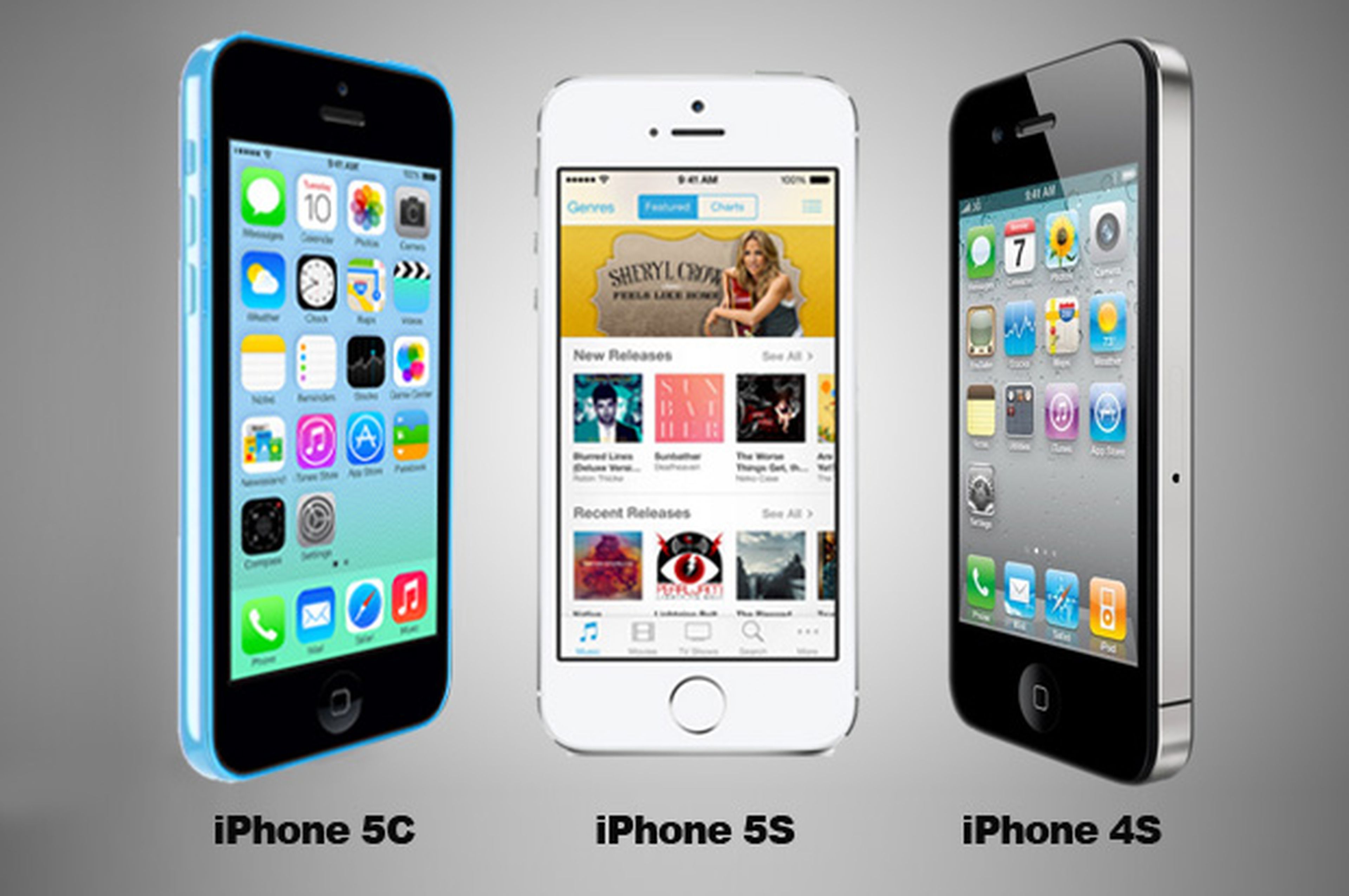 iPhone 4S, iPhone 5C y iPhone 5S comparativa